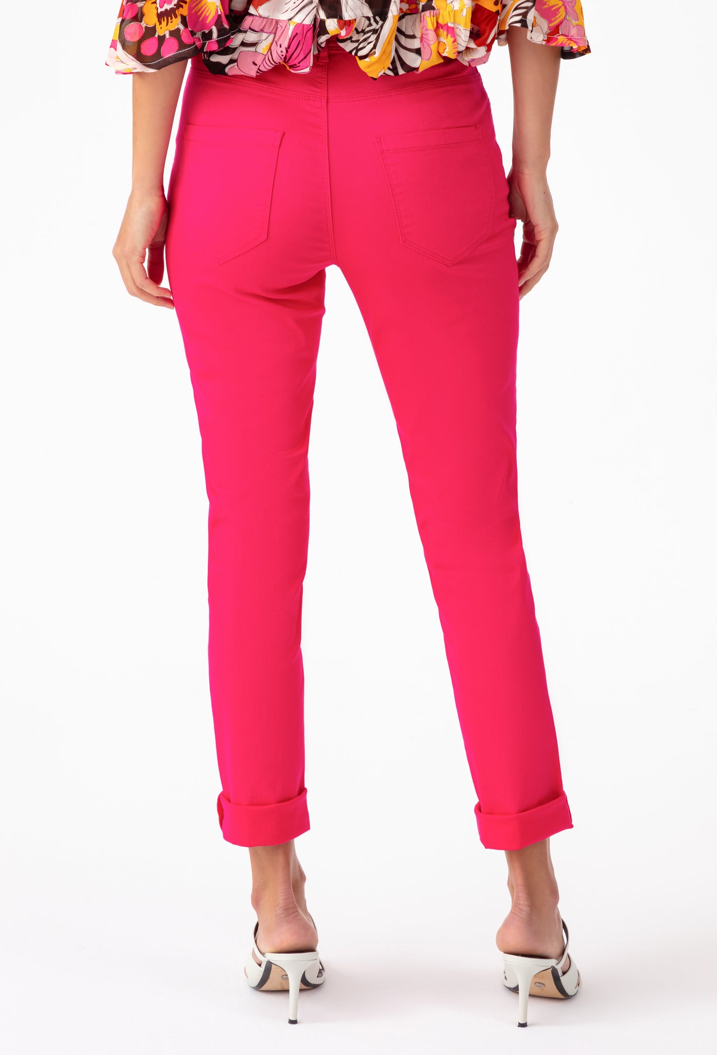 Pantalon Privilège bi-stretch rose fuschia 2