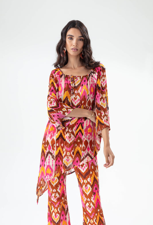 Tunique Bombay imprimé ikat 1