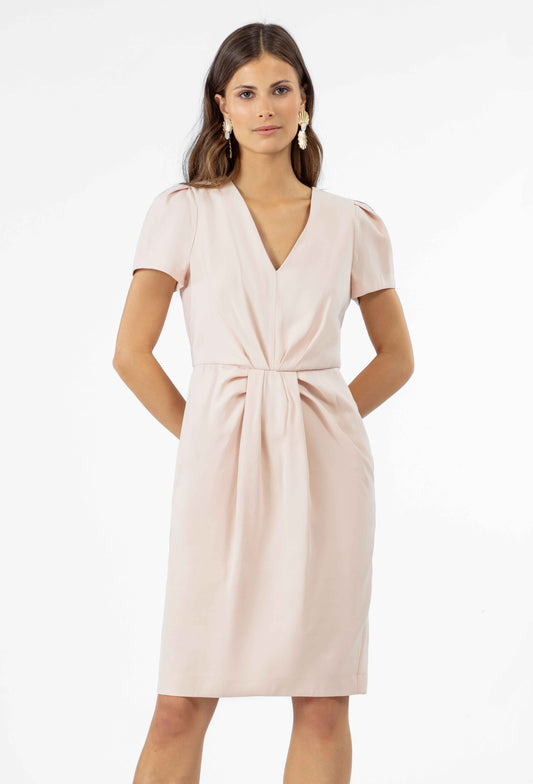 Robe fourreau Adelie rose poudrée 1