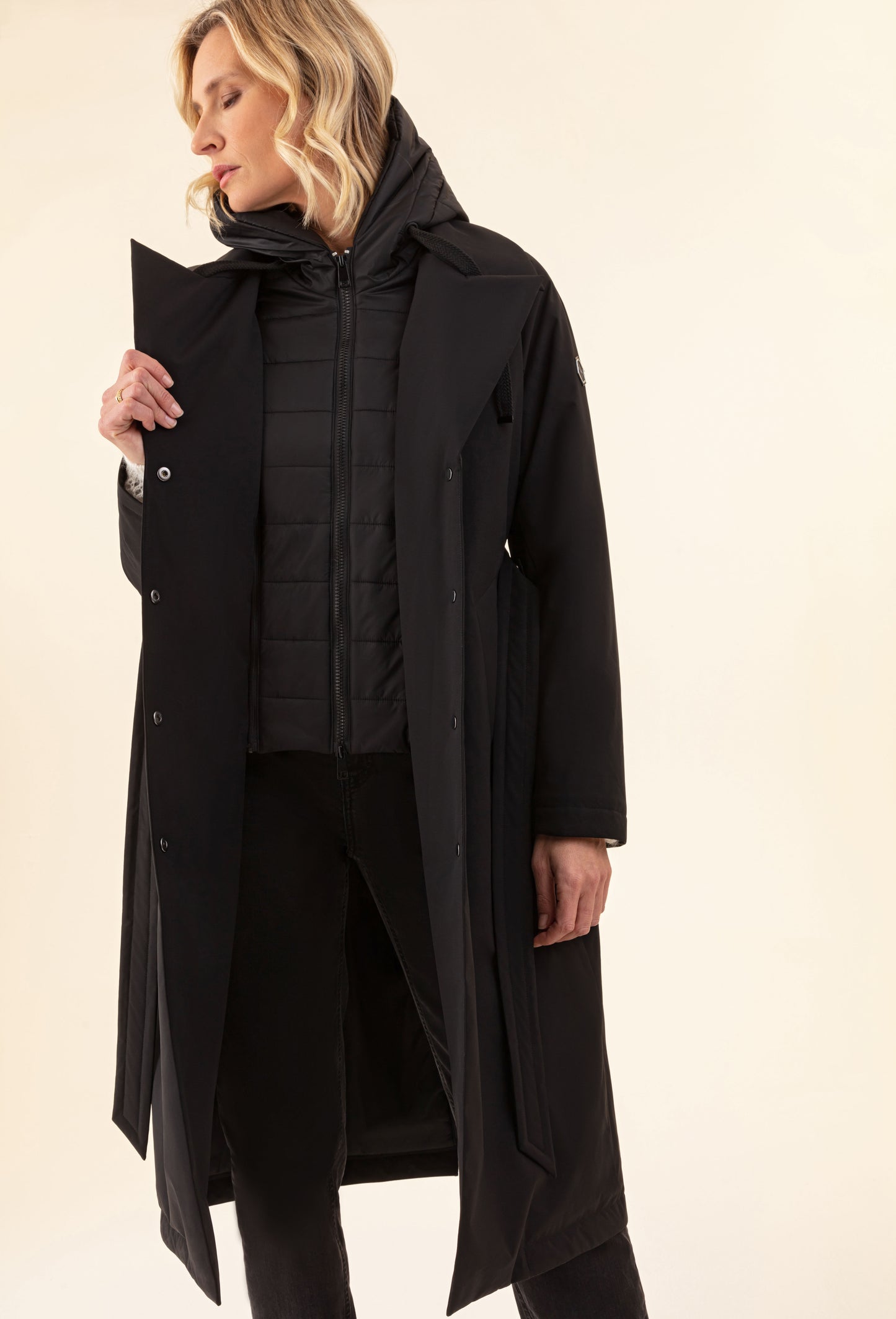 Manteau long style parka Vilma noir 6