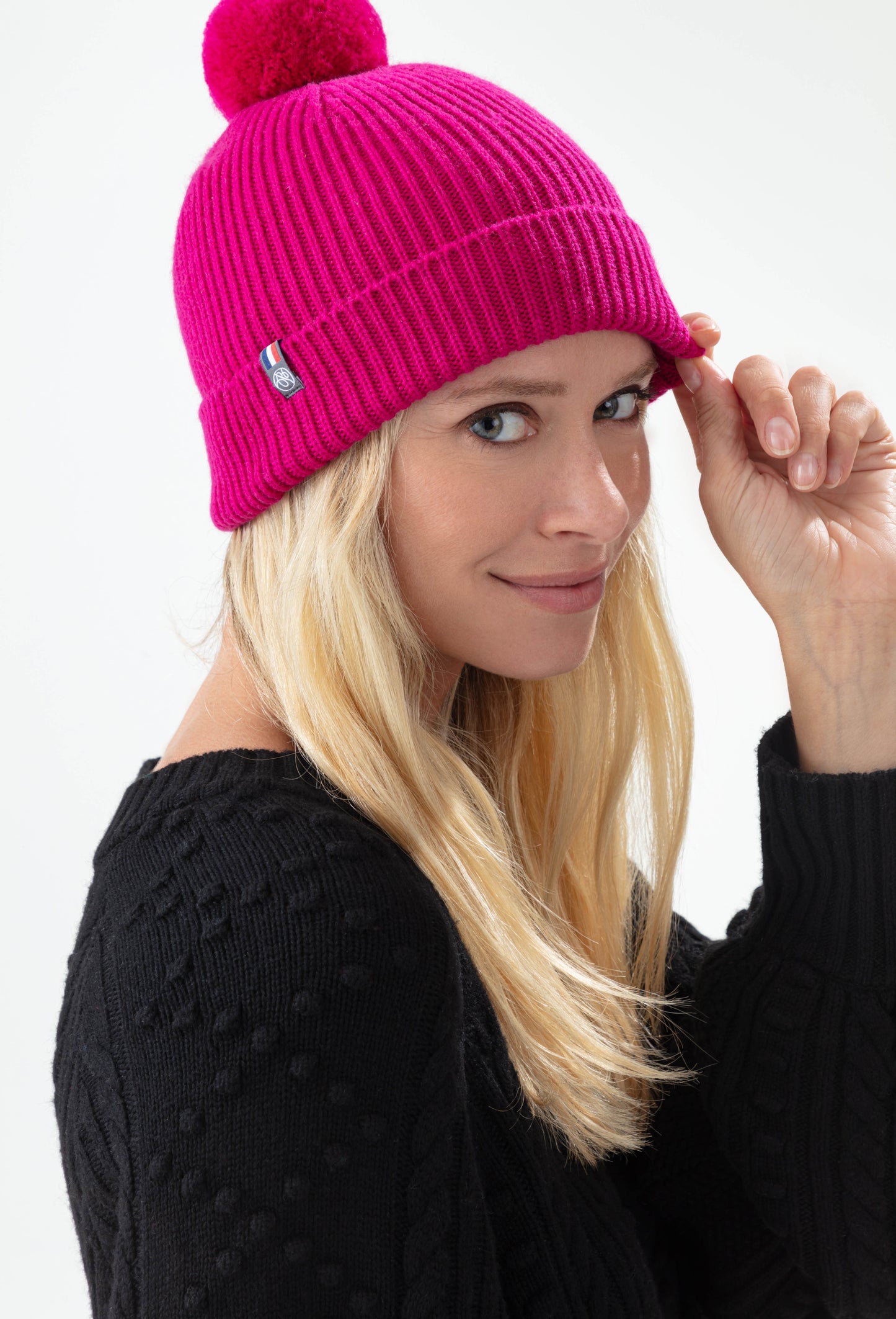 Bonnet Perrine rose fuschia 100% laine 3
