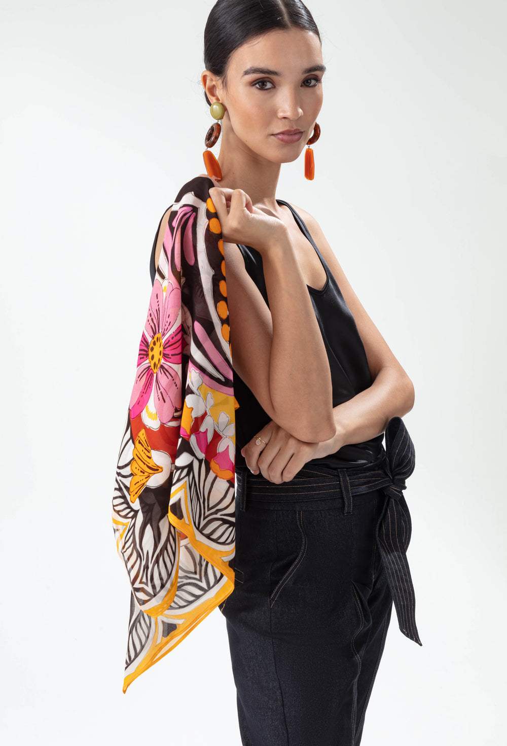 Foulard Santal imprimé mehndi 4