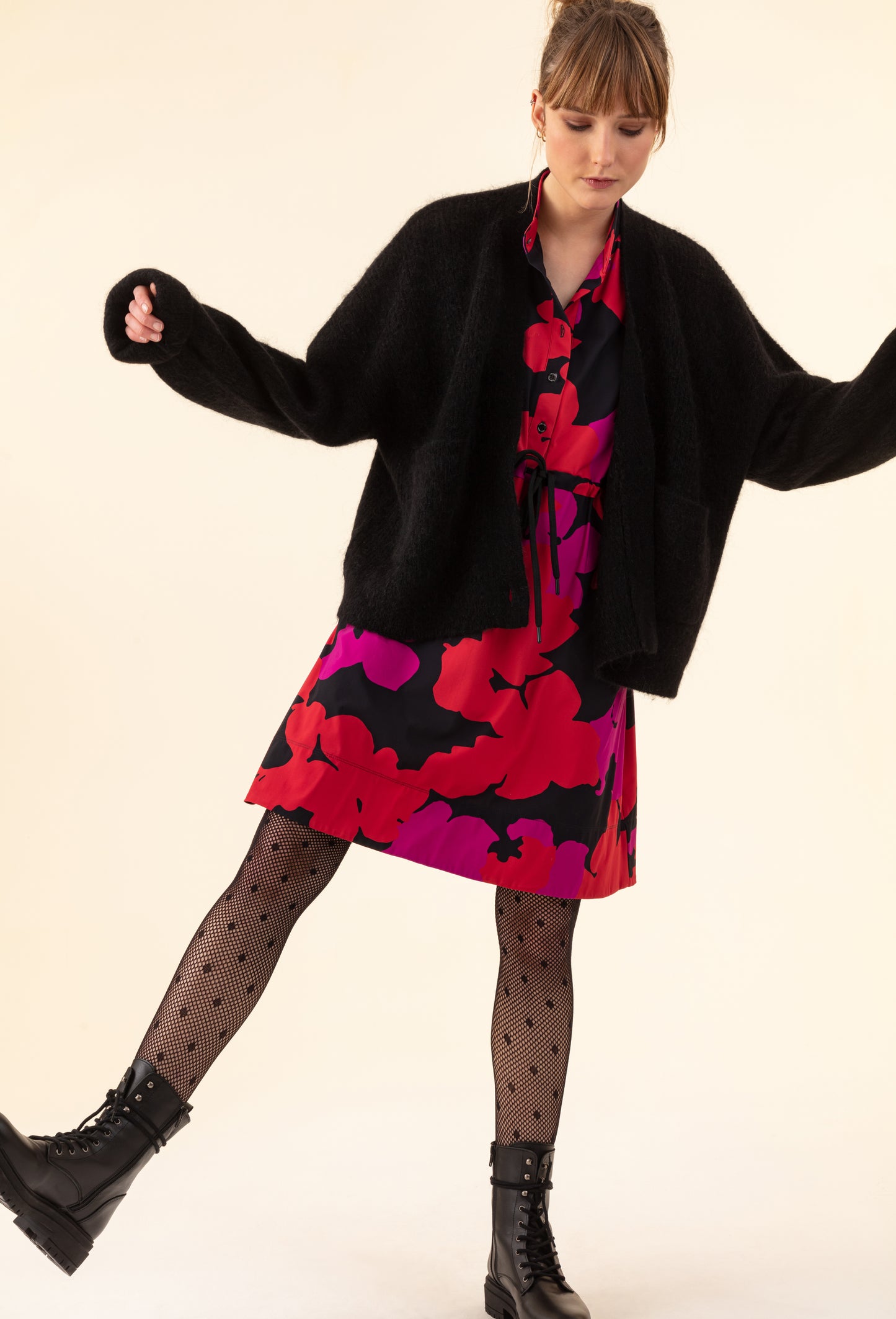 Robe Sepia en jersey technique imprimé fleuri 1