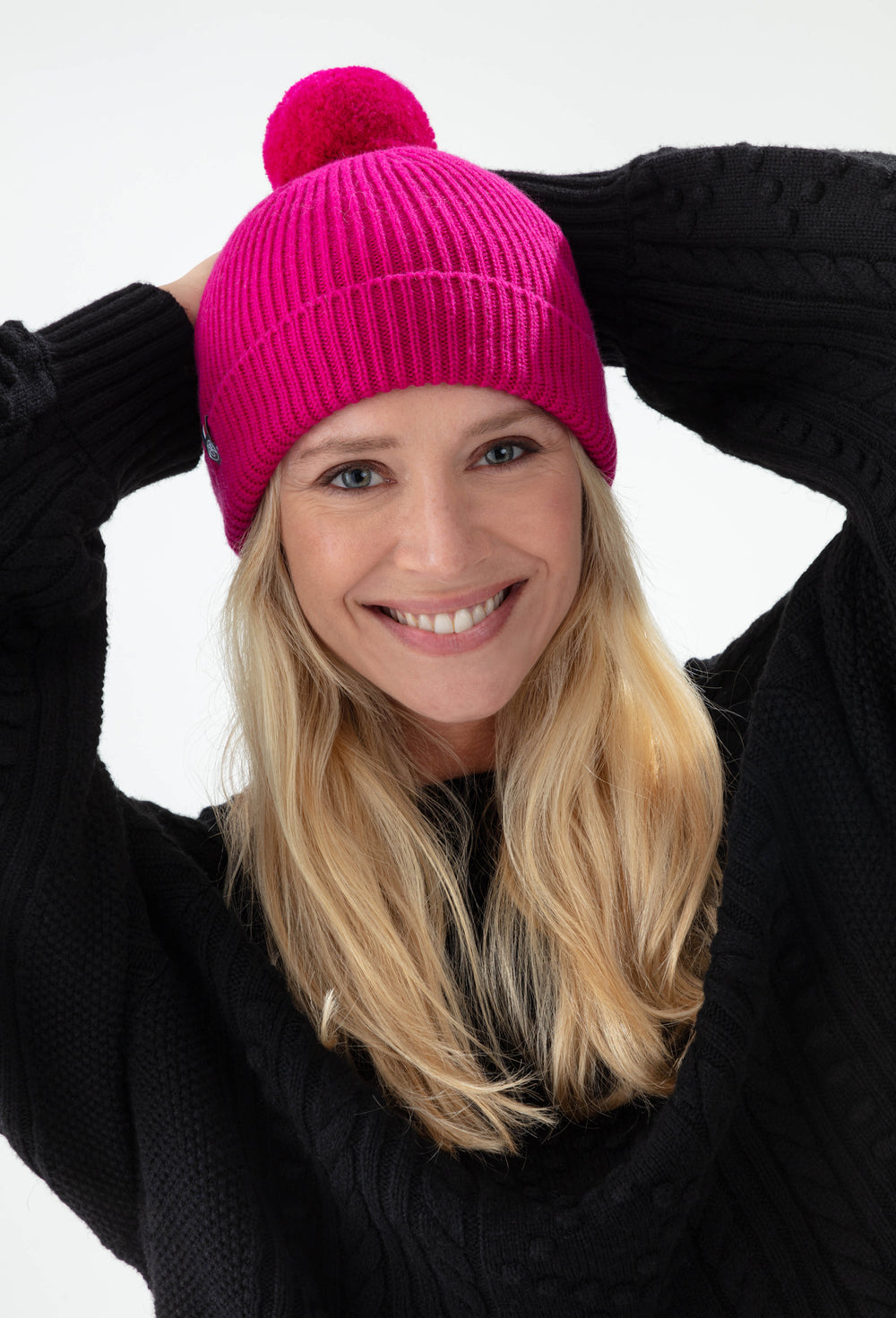 Bonnet Perrine rose fuschia 100% laine 1