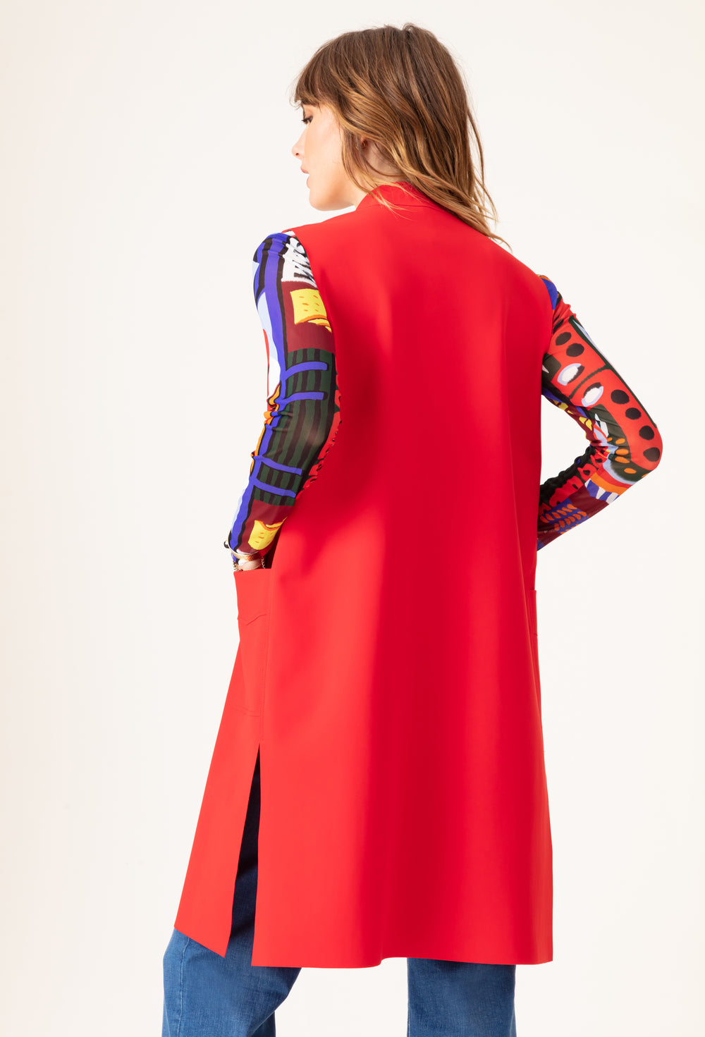 Gilet Raphael rouge en jersey technique 3