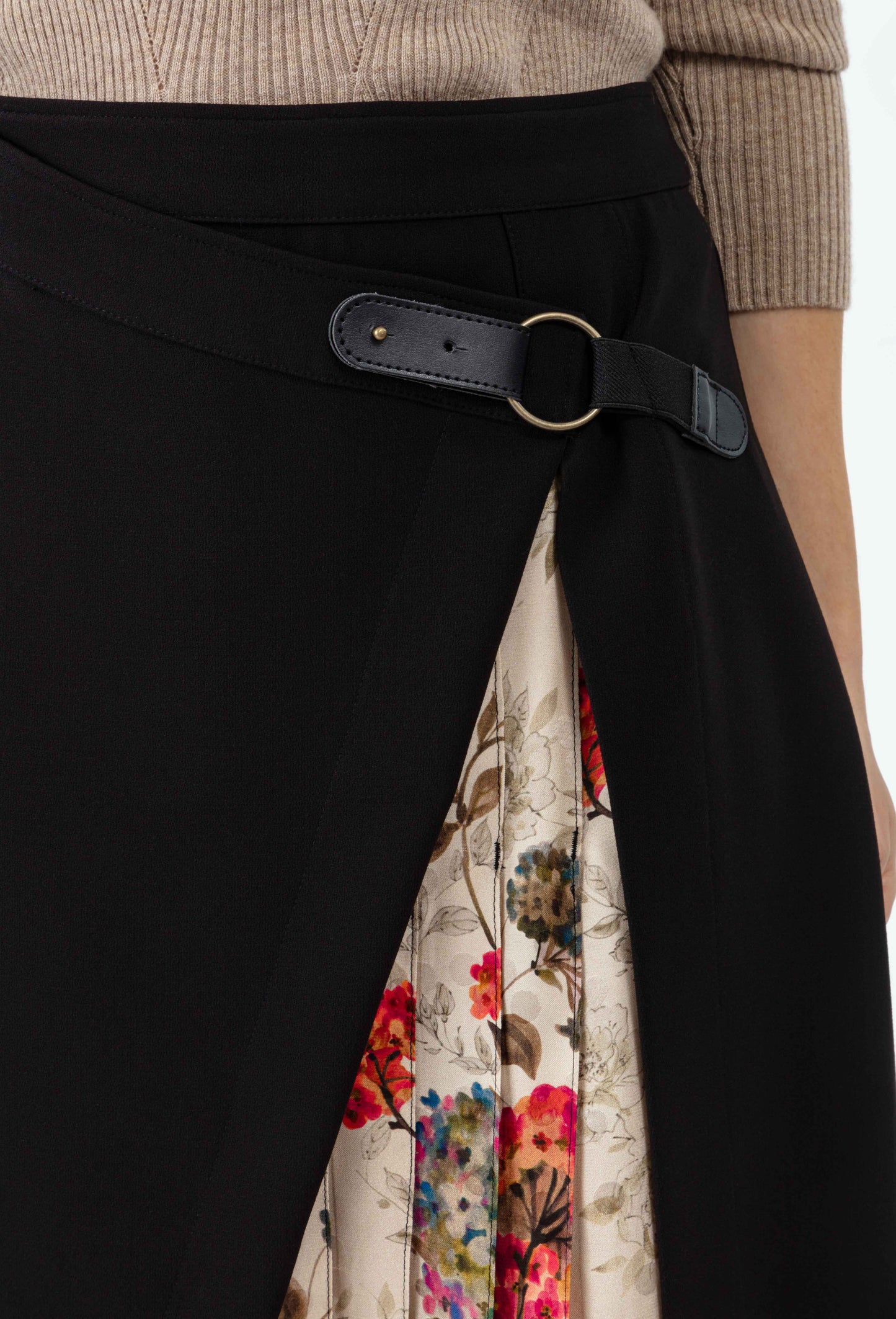 Jupe portefeuille Hazel bi-matière 3