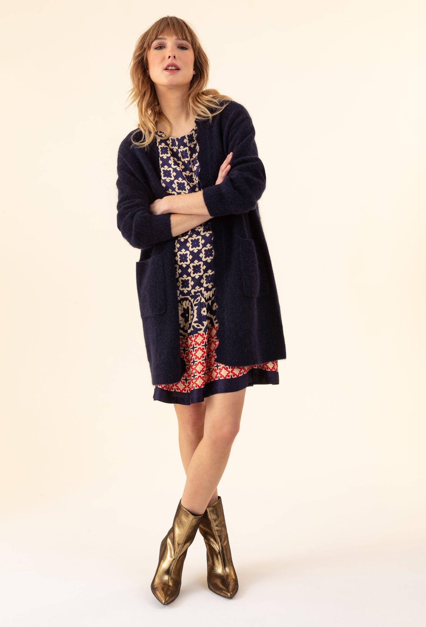 Gilet Nola bleu marine 66% laine 2