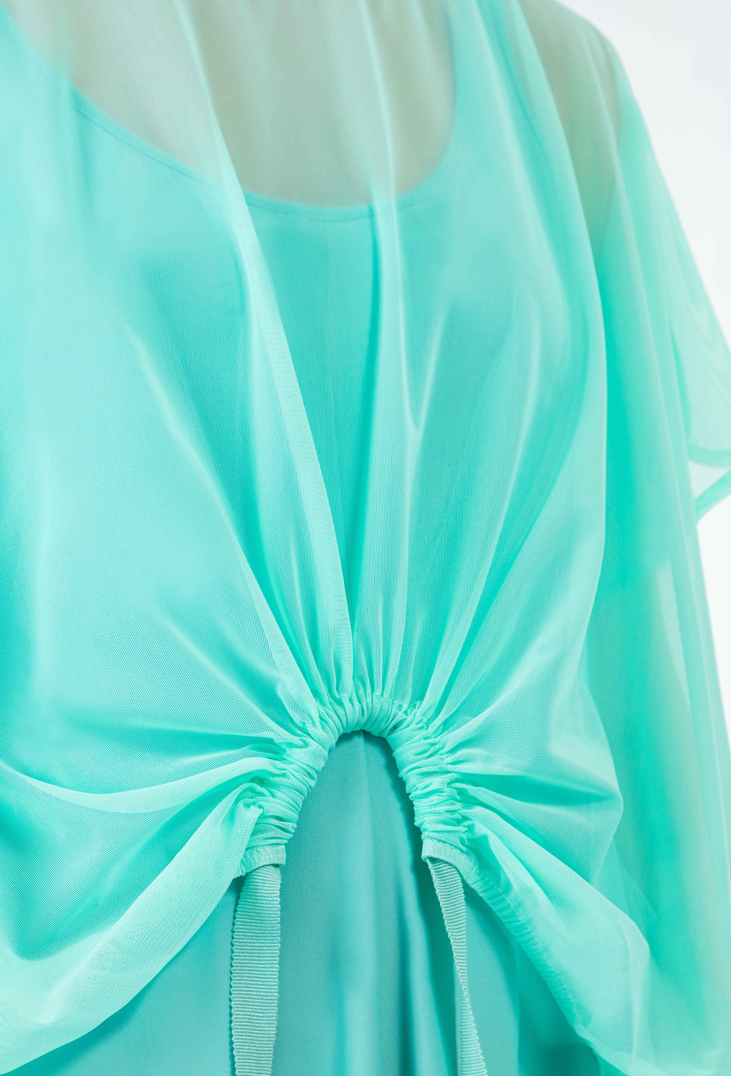 Top cropped Alicia en résille turquoise 2