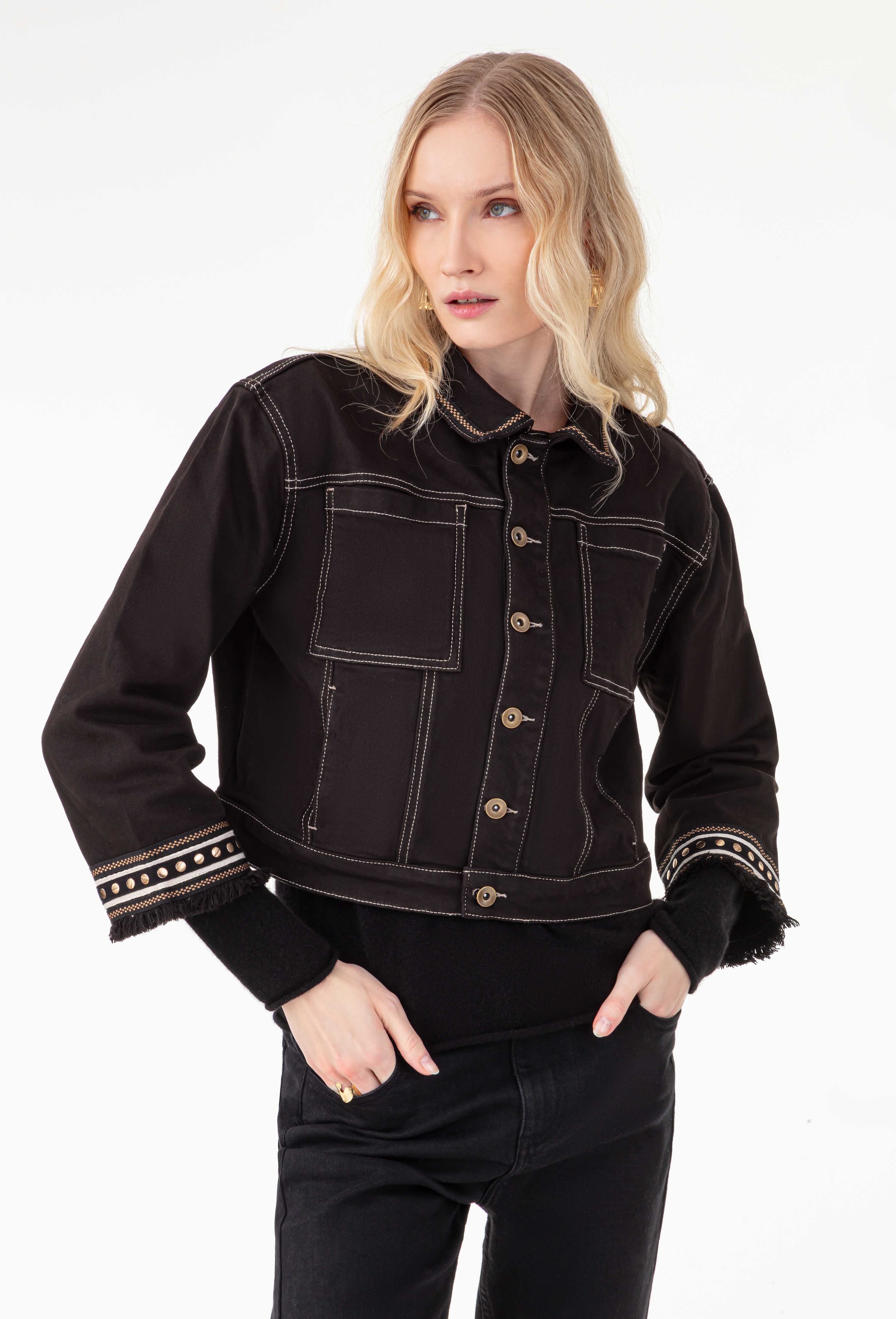 IMARA black short denim jacket | INDIES