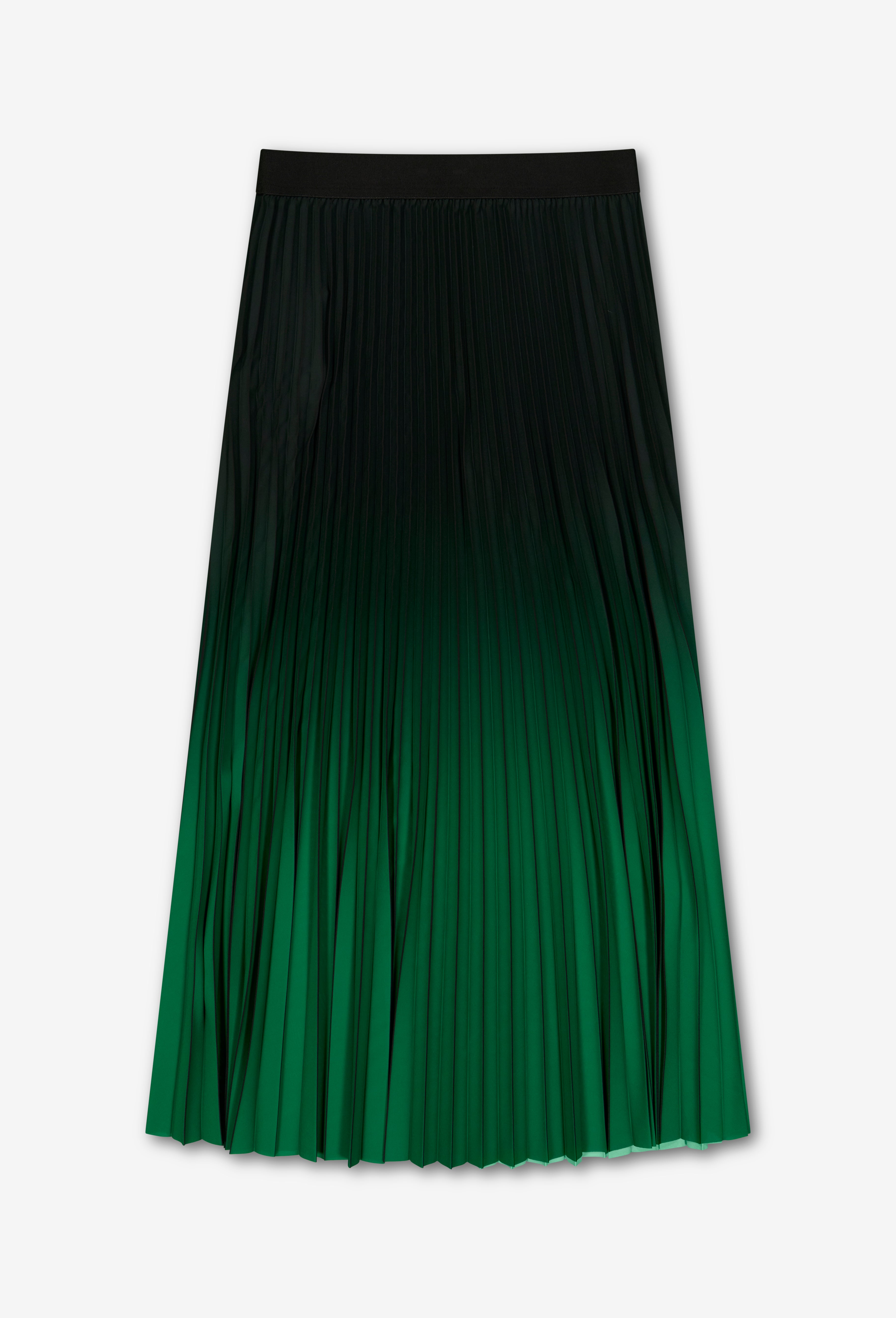 Amanda pleated emerald ombré skirt | INDIES