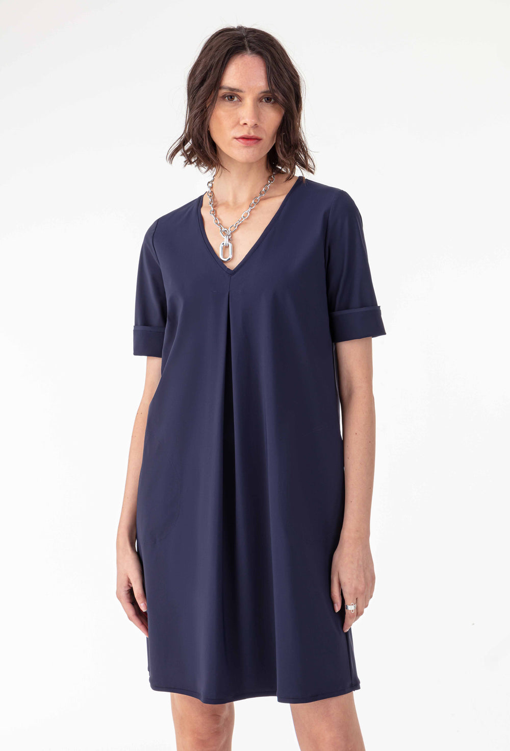 Robe t-shirt Flavia en jersey technique marine 1