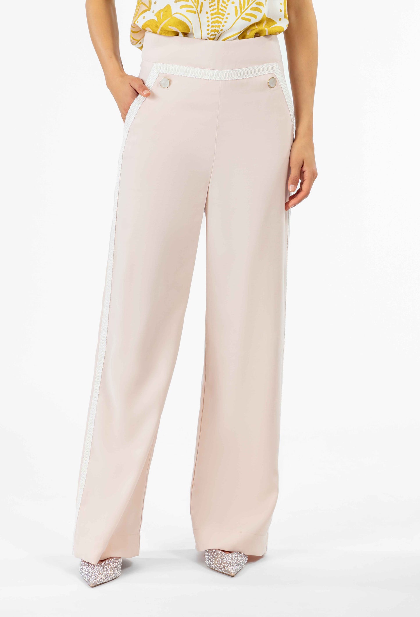 Pantalon Jaden en twill rose poudré 3