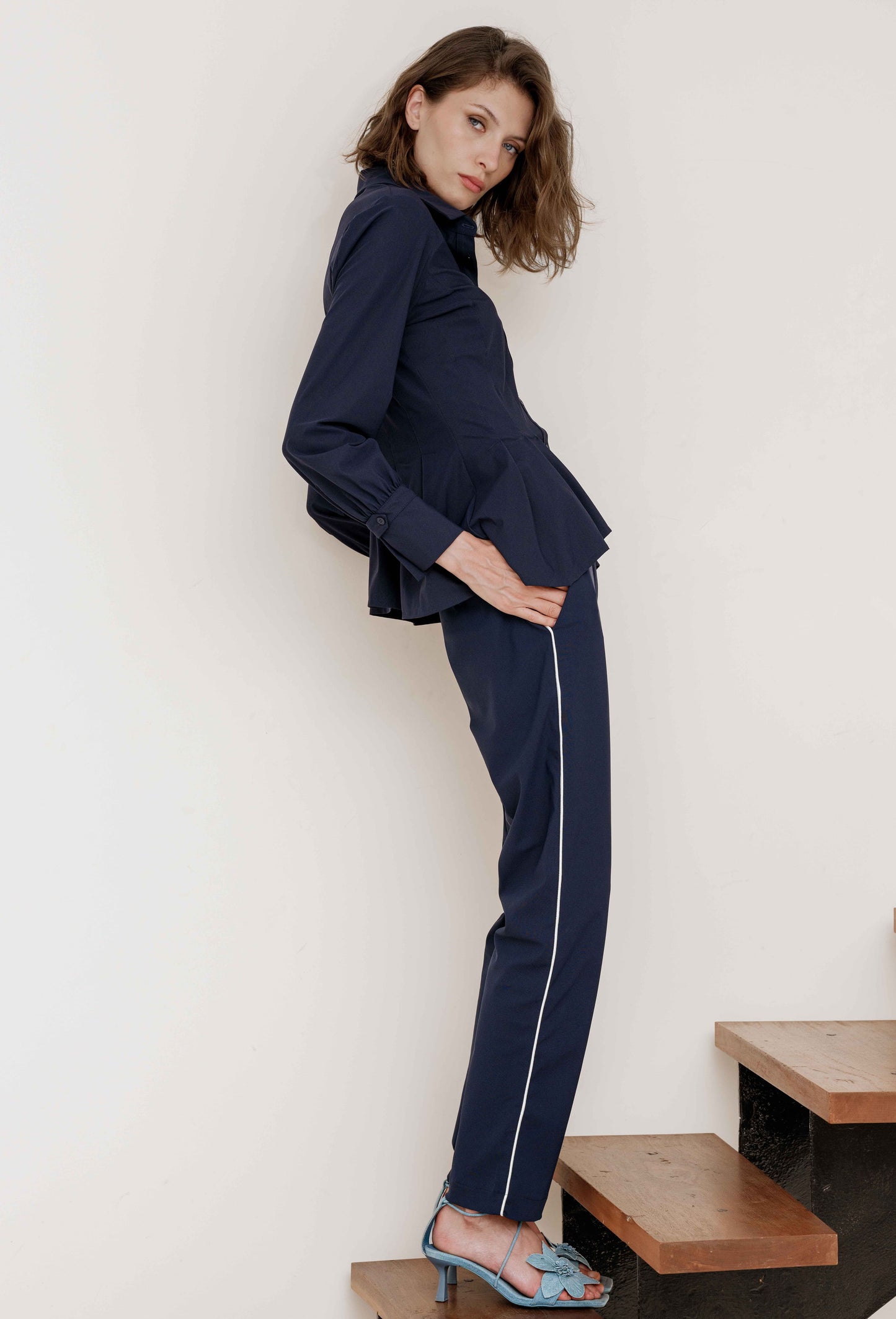 Pantalon Joel en jersey technique marine 1
