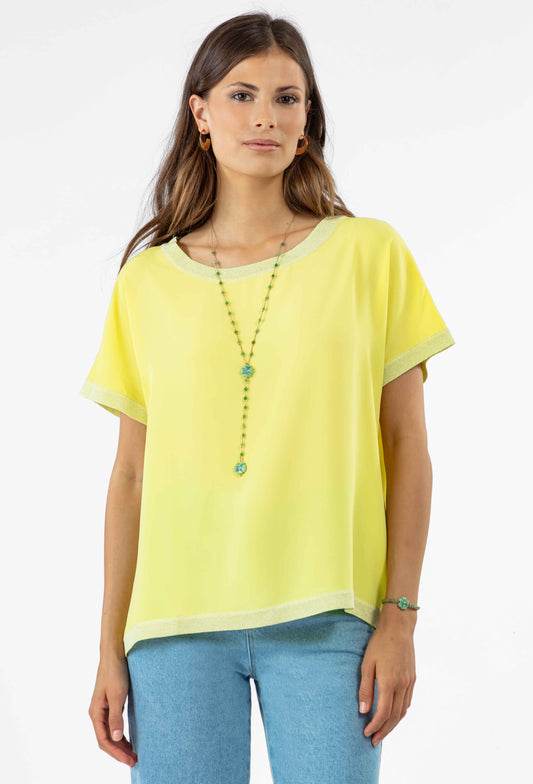 T-shirt manches courtes Taina jaune citron 1