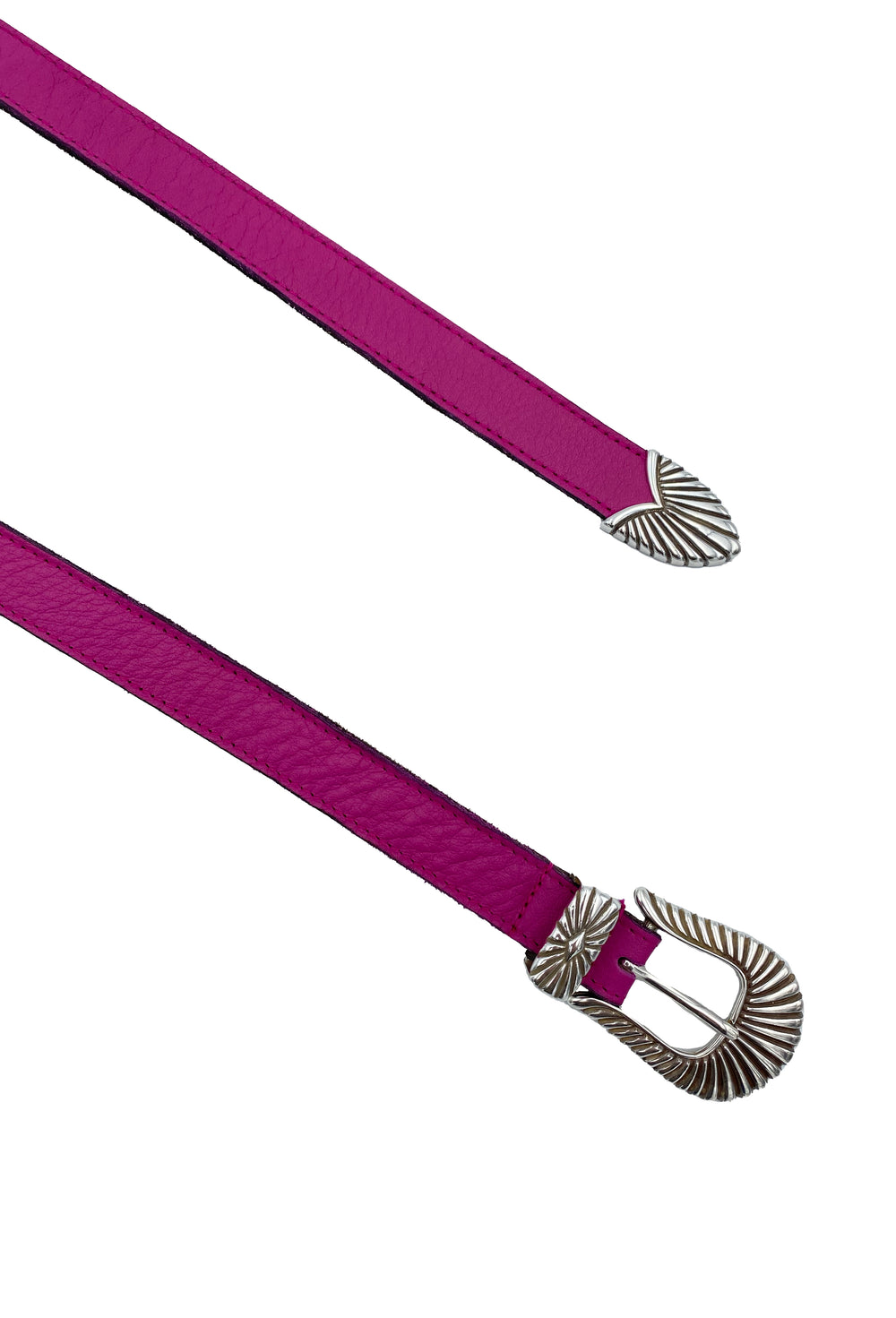 Ceinture Cheyenne en cuir fuchsia 1