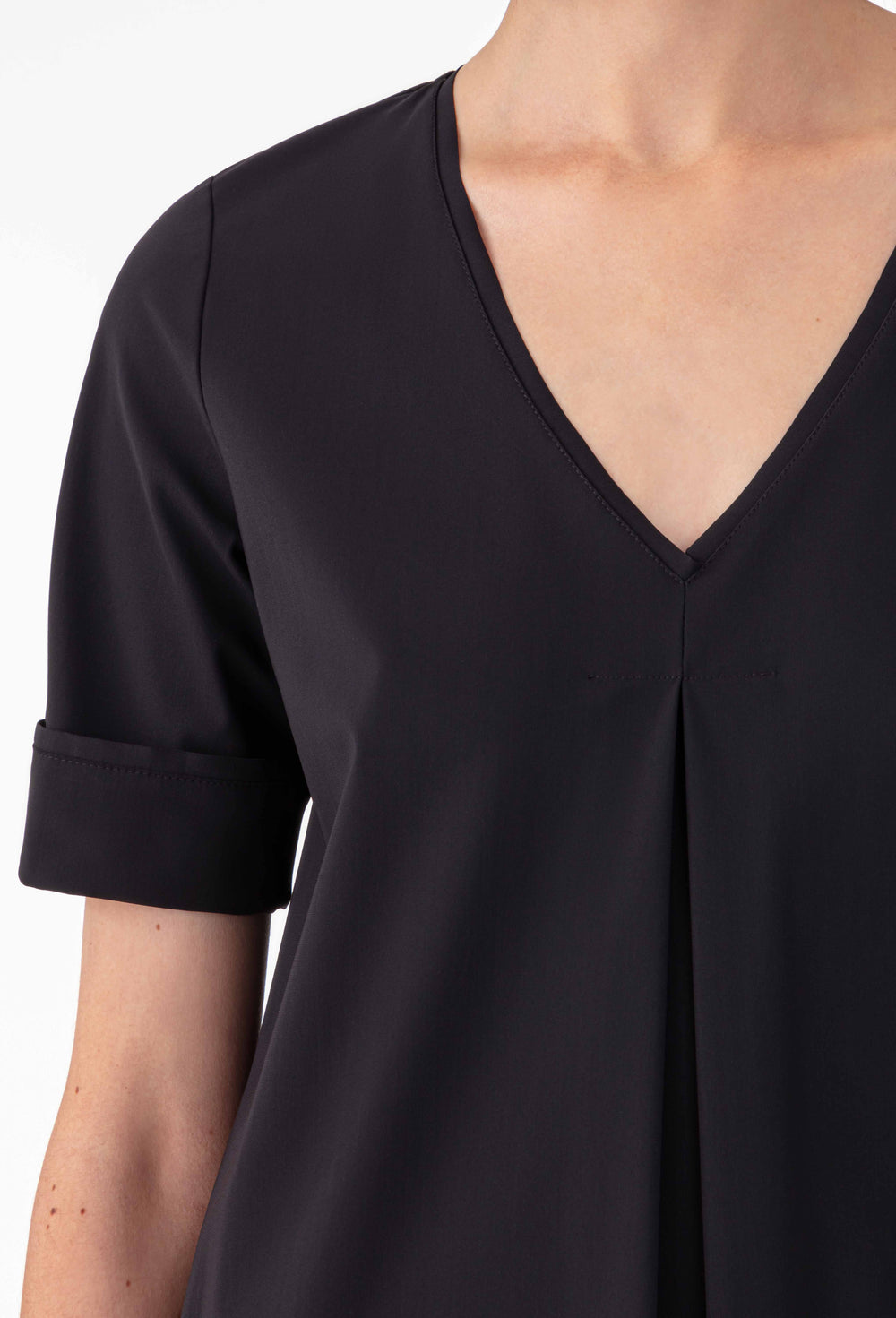 Robe t-shirt Flavia en jersey technique noire 2