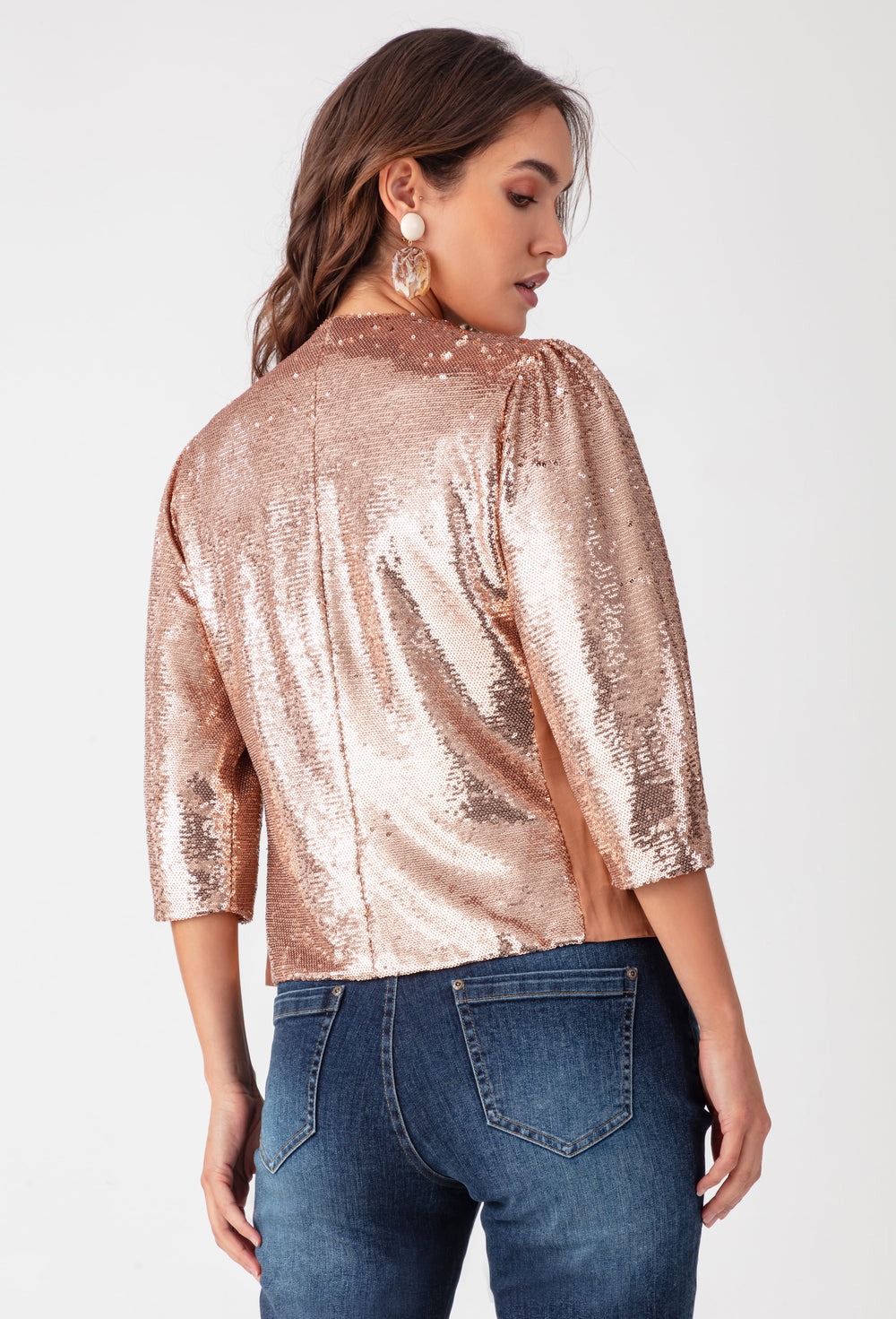 Veste en sequin rose gold Elsie 3