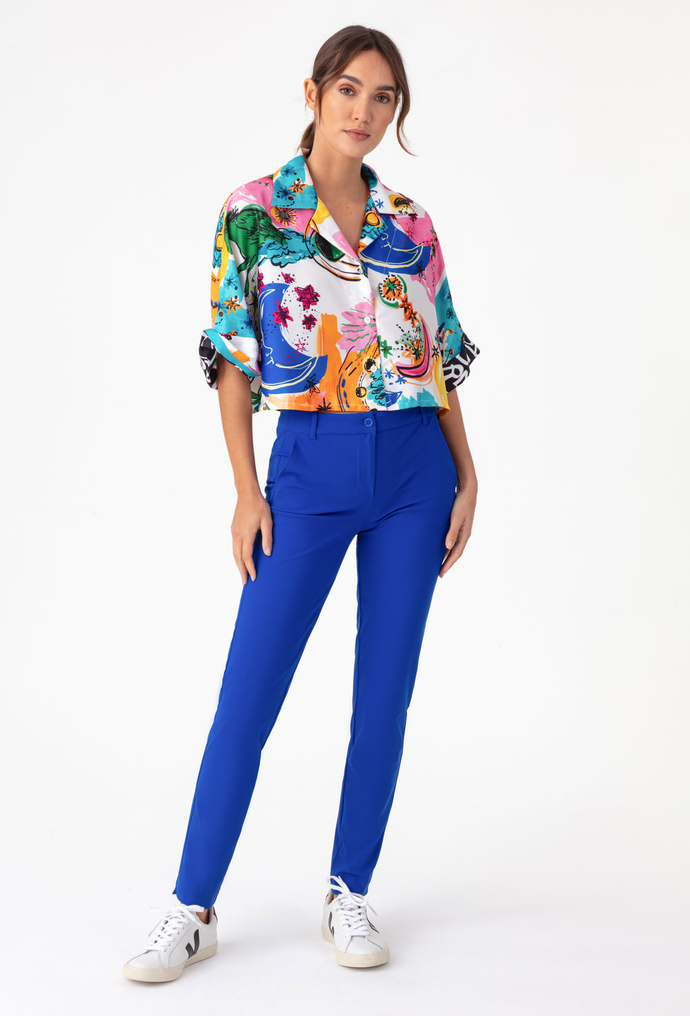 Pantalon Pony bleu cobalt en jersey technique 1