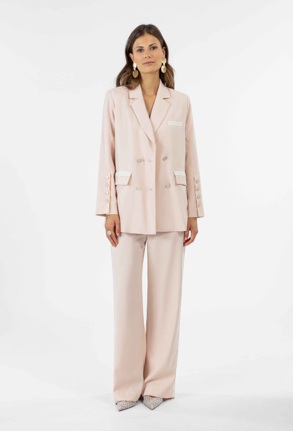 Pantalon Jaden en twill rose poudré 2