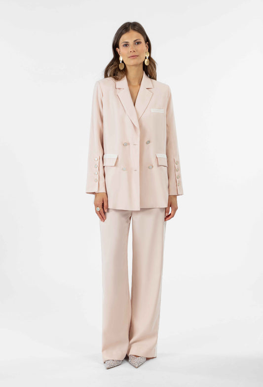 Pantalon Jaden en twill rose poudré 2
