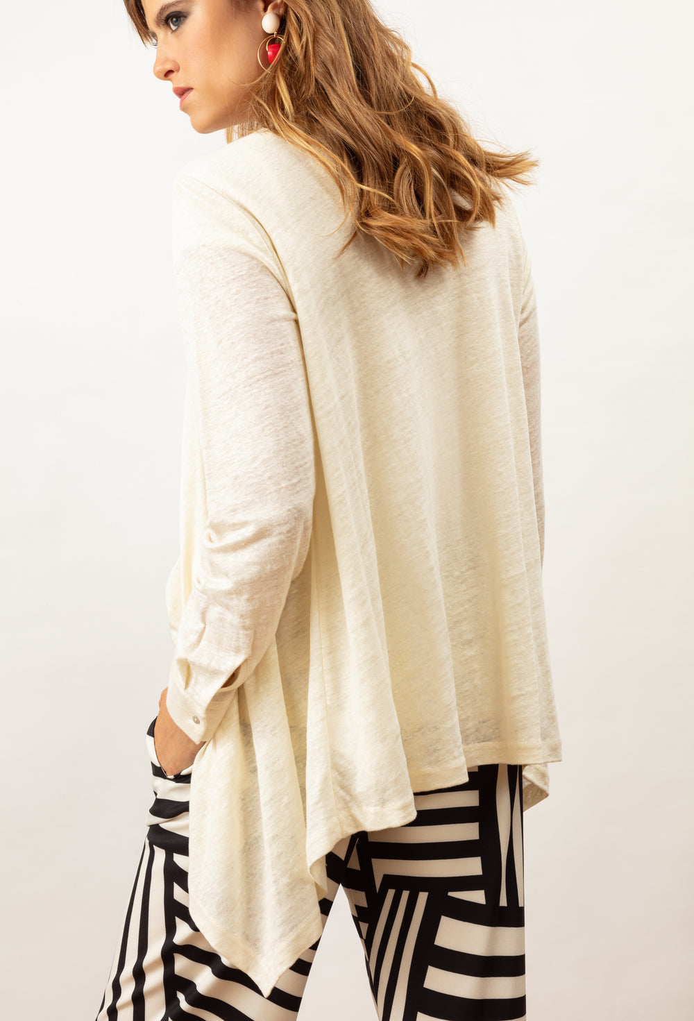 Gilet Rita ivoire 100% lin 2