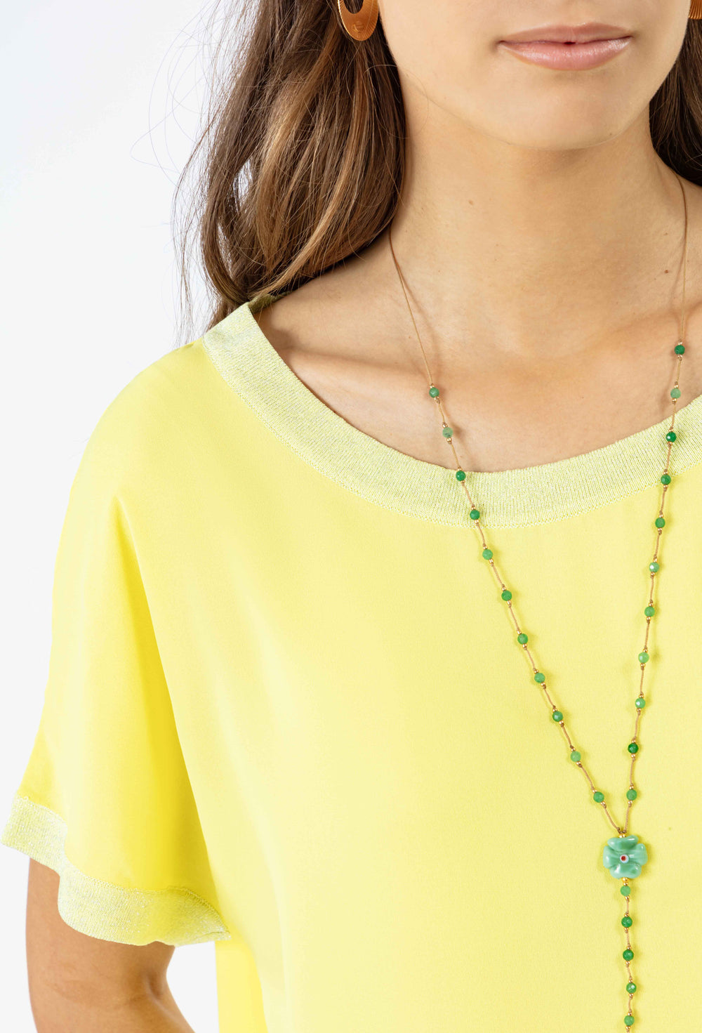 T-shirt manches courtes Taina jaune citron 2