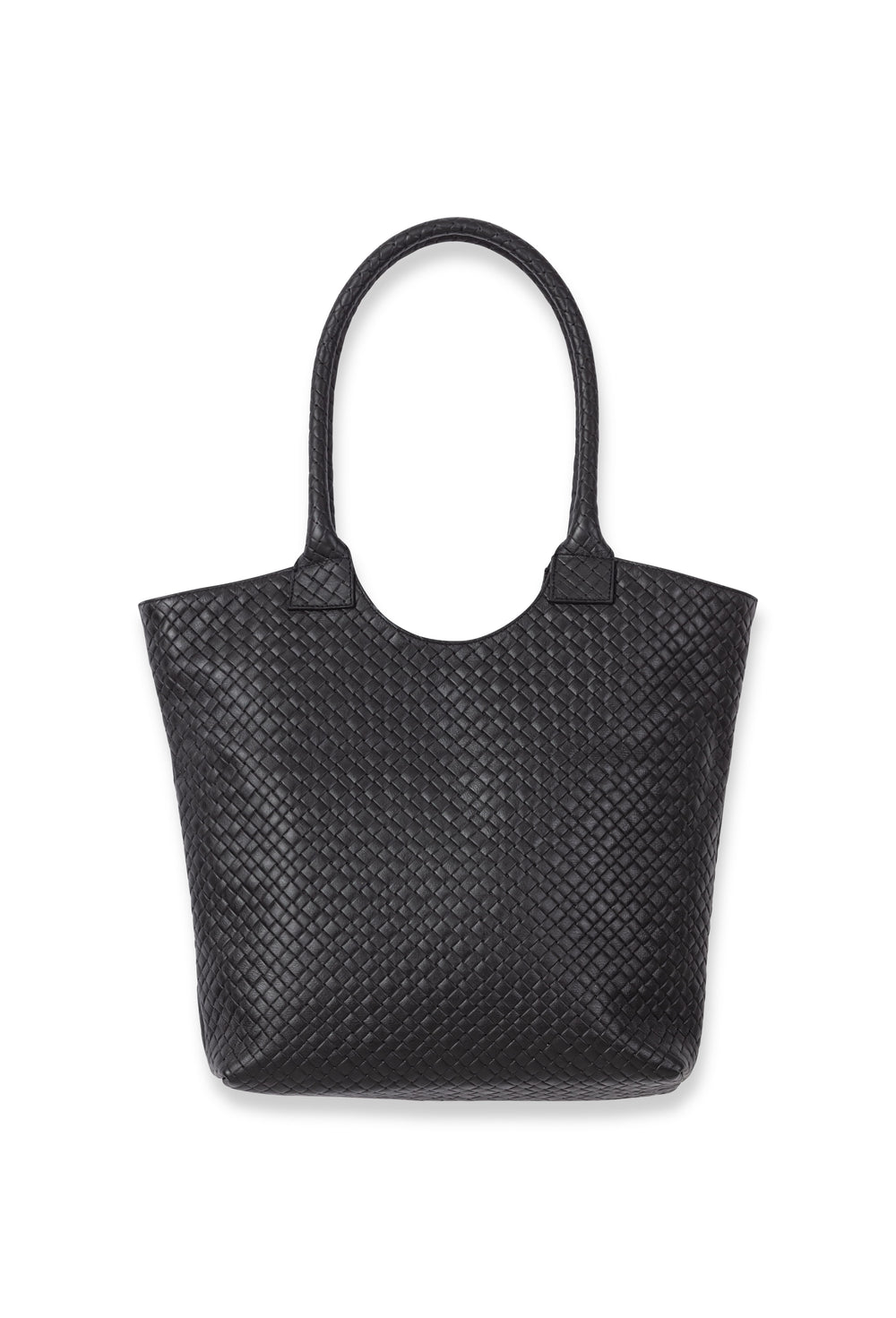 Sac Tressy noir en cuir tressé 1