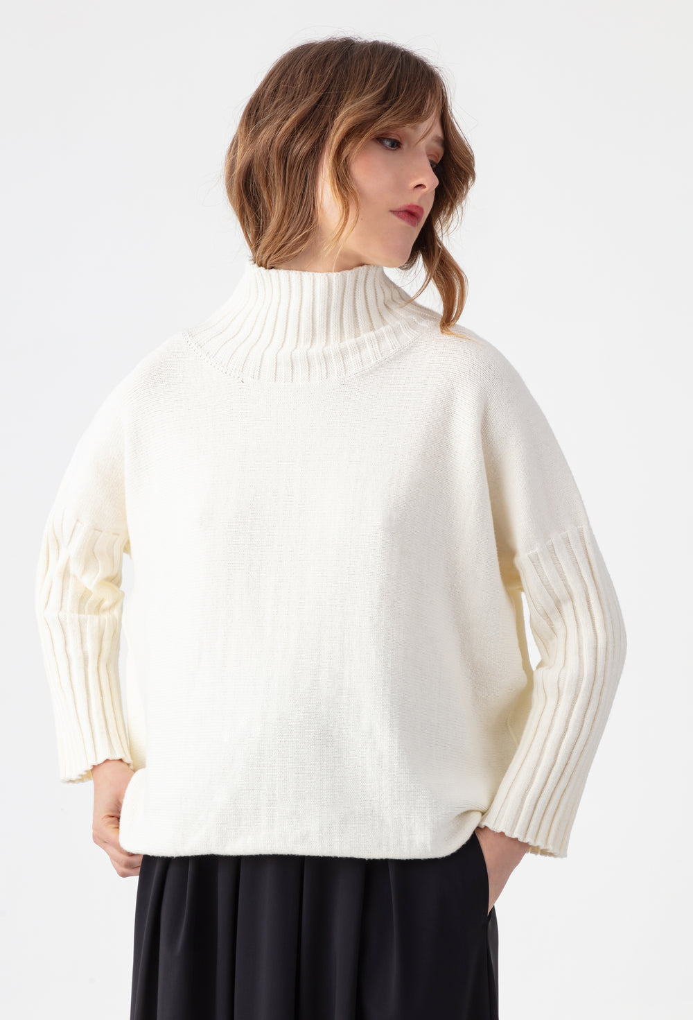Pull Karlie blanc en maille 3
