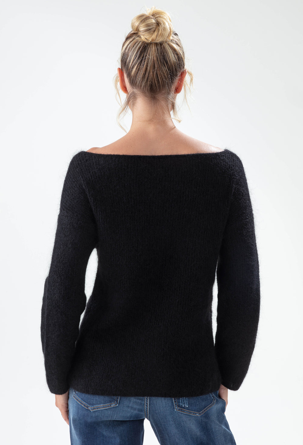 Pull Harmonie Cache-coeur noir en laine 3