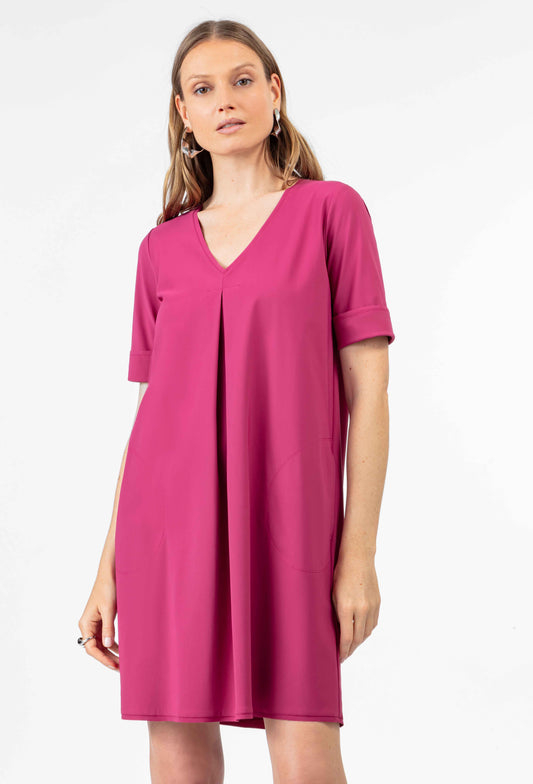 Robe t-shirt Flavia en jersey technique framboise 1