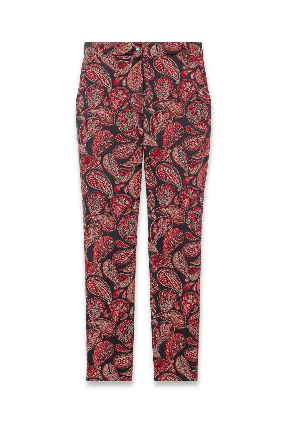 Pantalon cigarette Baker en jacquard rouge 7