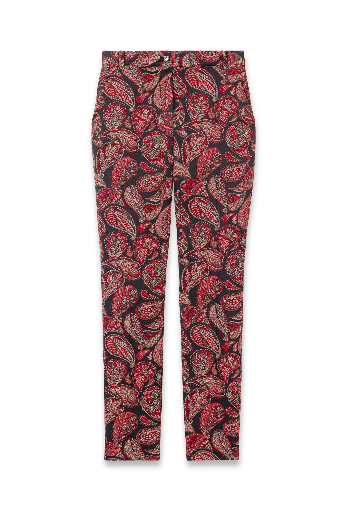 Pantalon cigarette Baker en jacquard rouge 7