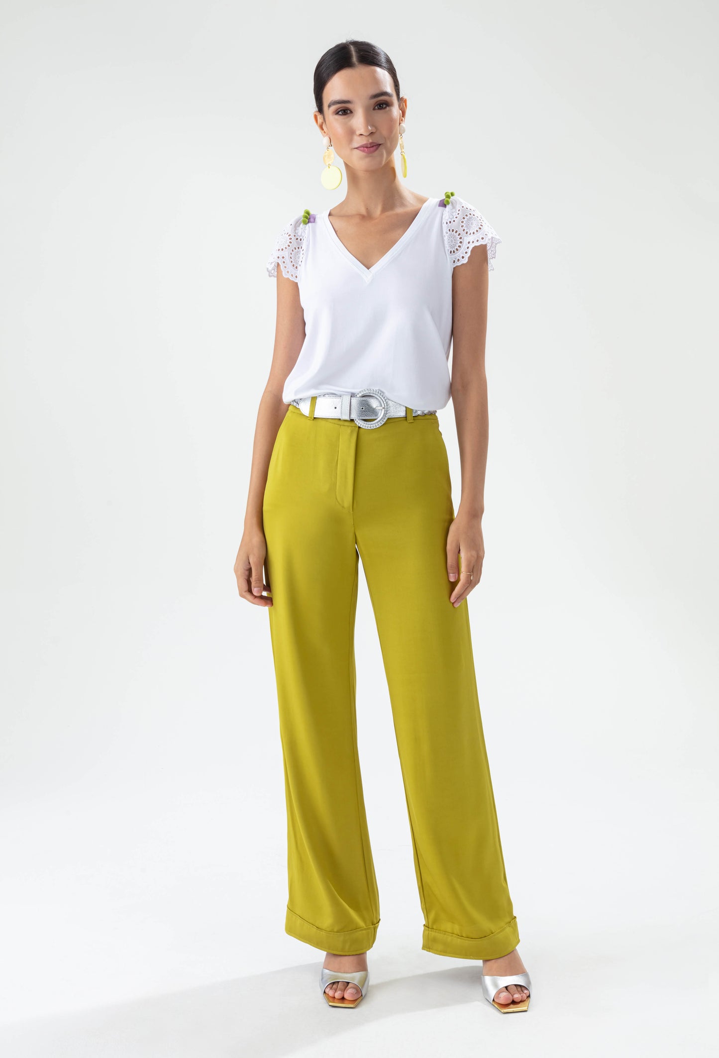Pantalon Parfum absinthe coupe wide 1