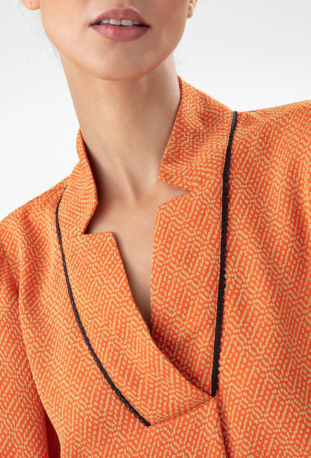 Blouse Icone orange perlée 2
