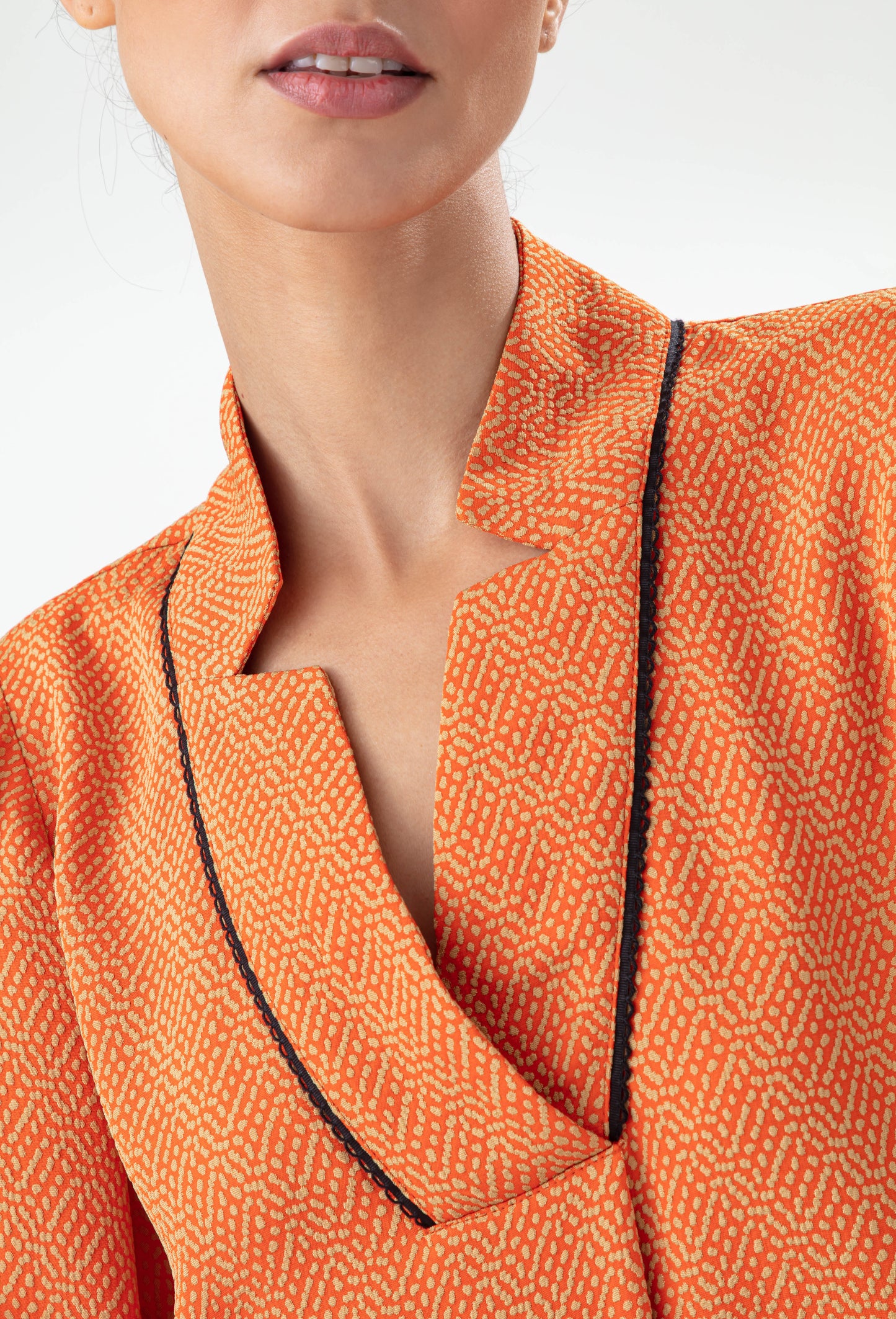 Blouse Icone orange perlée 2