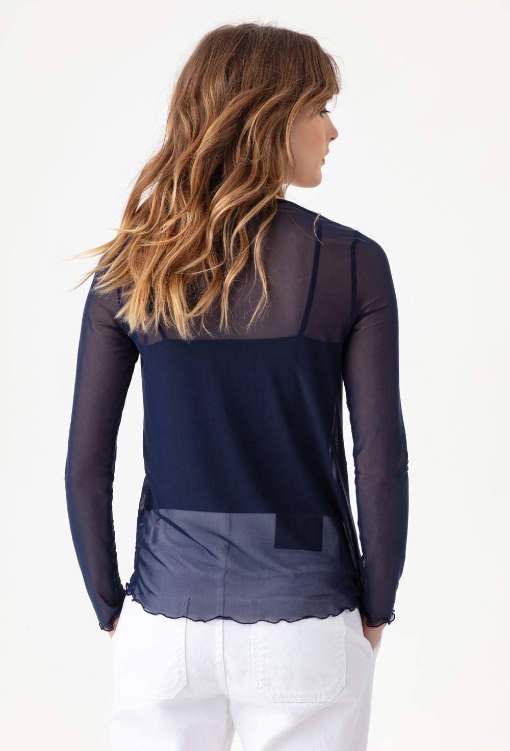 Tee-shirt résille Norma bleu marine 3