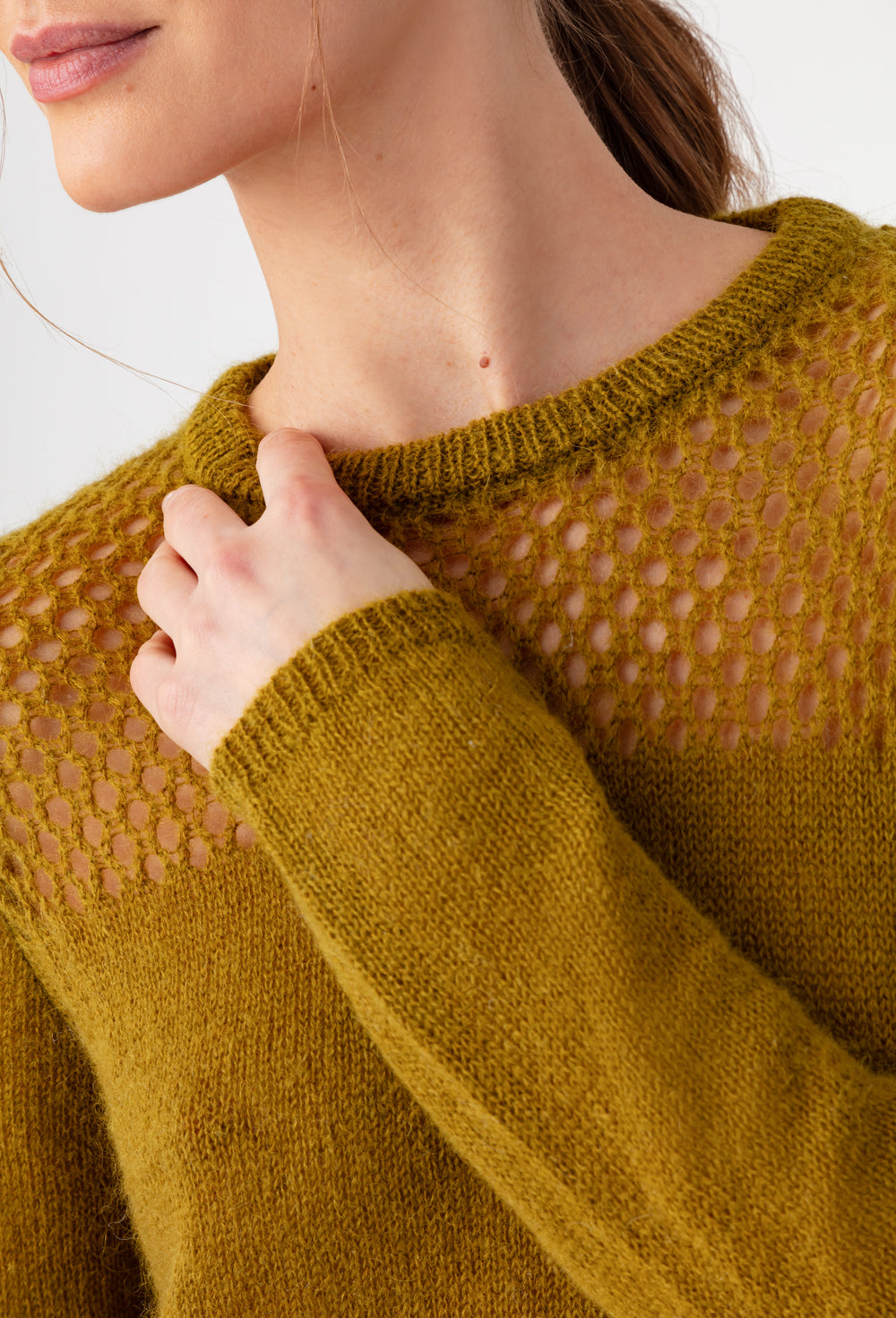 Pull Cléo en maille curry 2