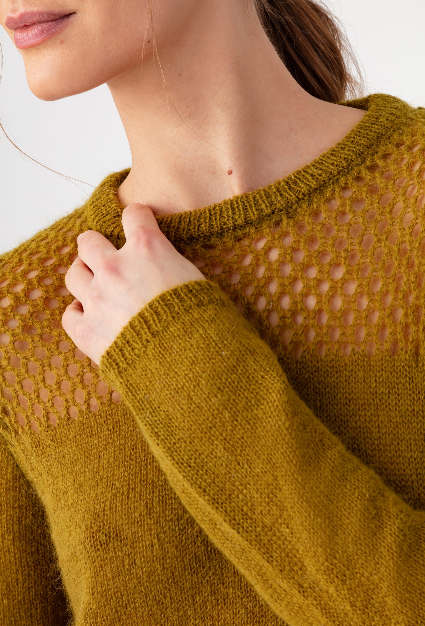 Pull Cléo en maille curry 2
