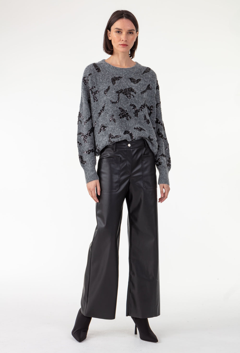 Pull Kay gris à sequins en alpaga 4