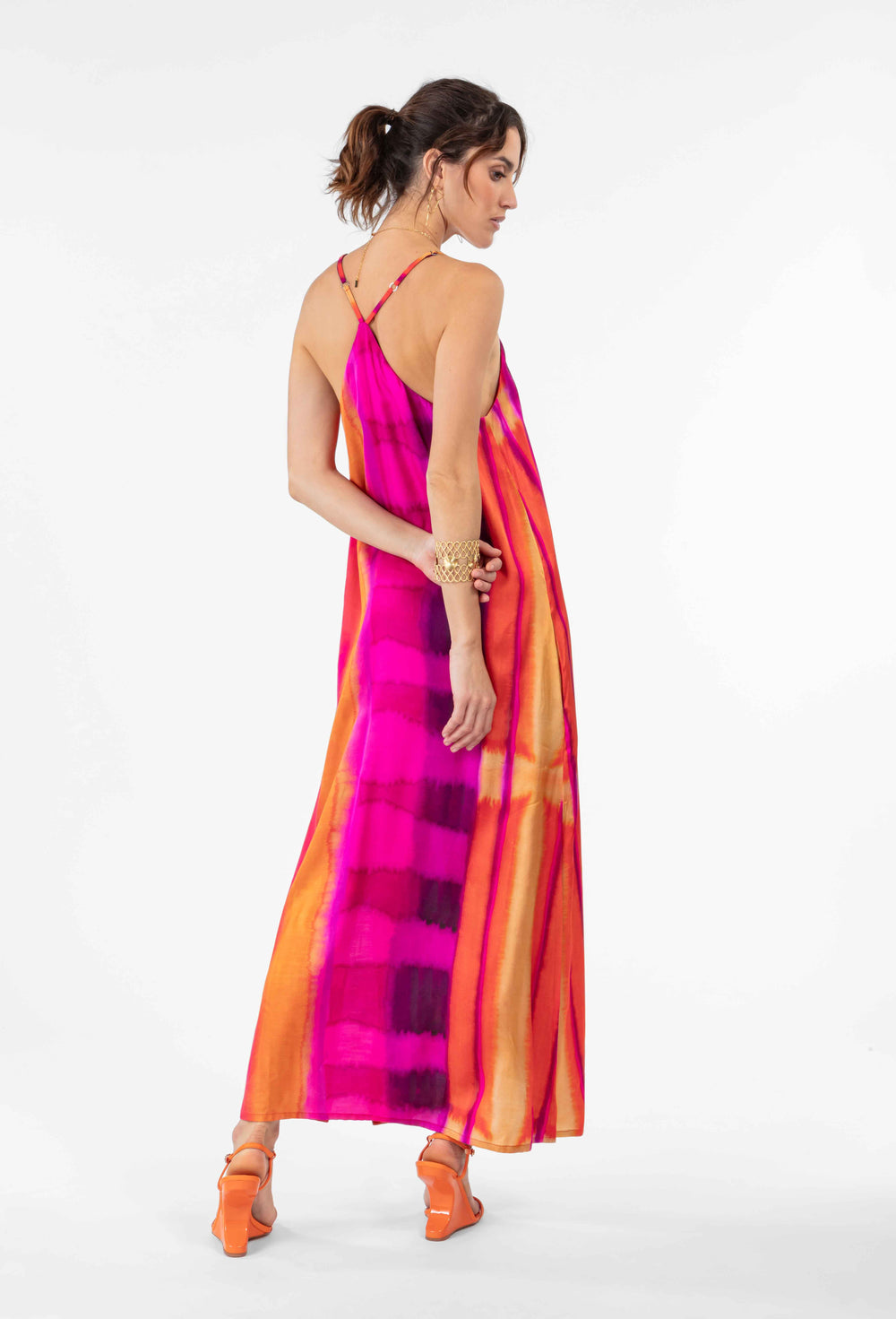Robe longue Nayla en satin imprimé 2