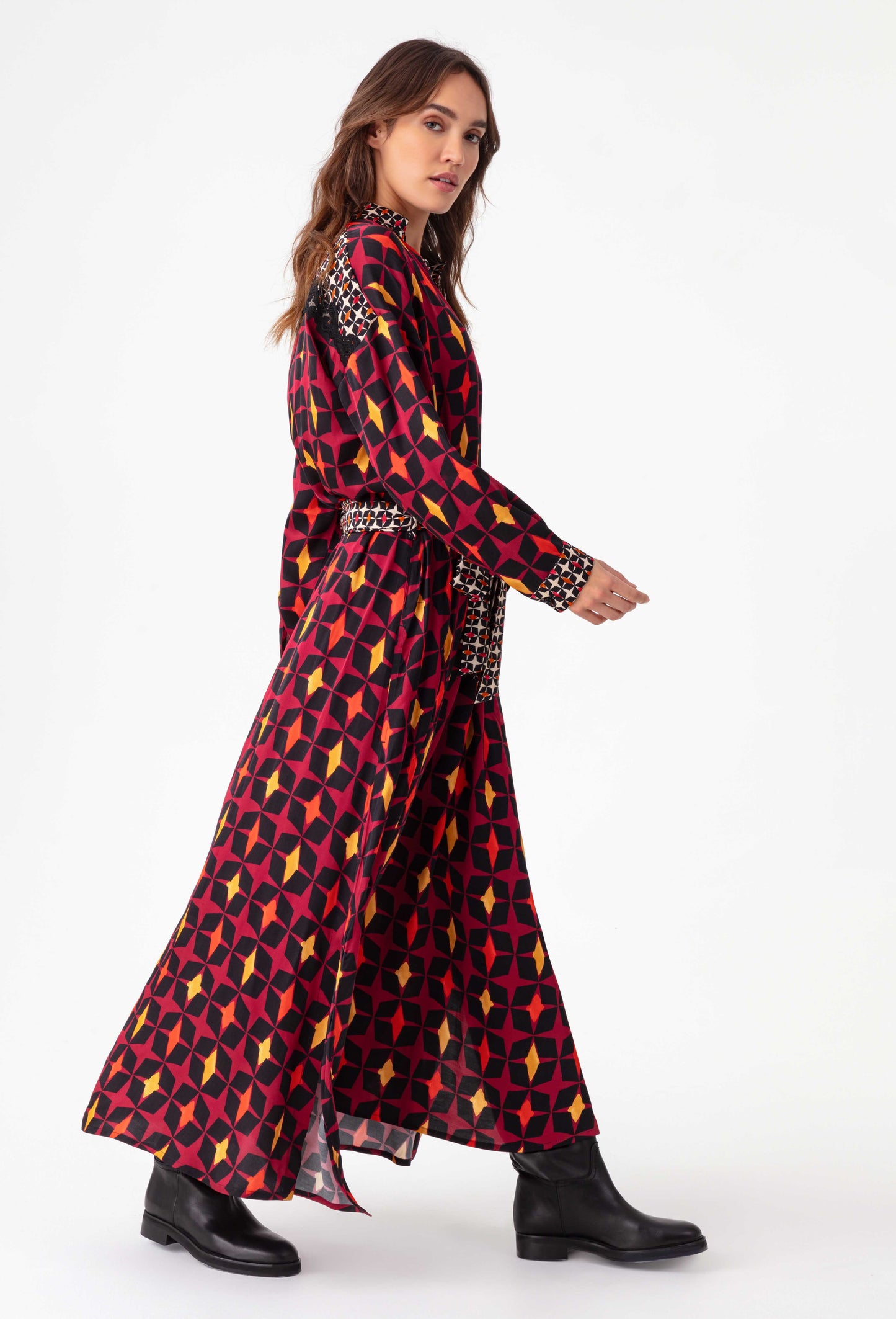 Robe longue Amelia à imprimé géométrique 6