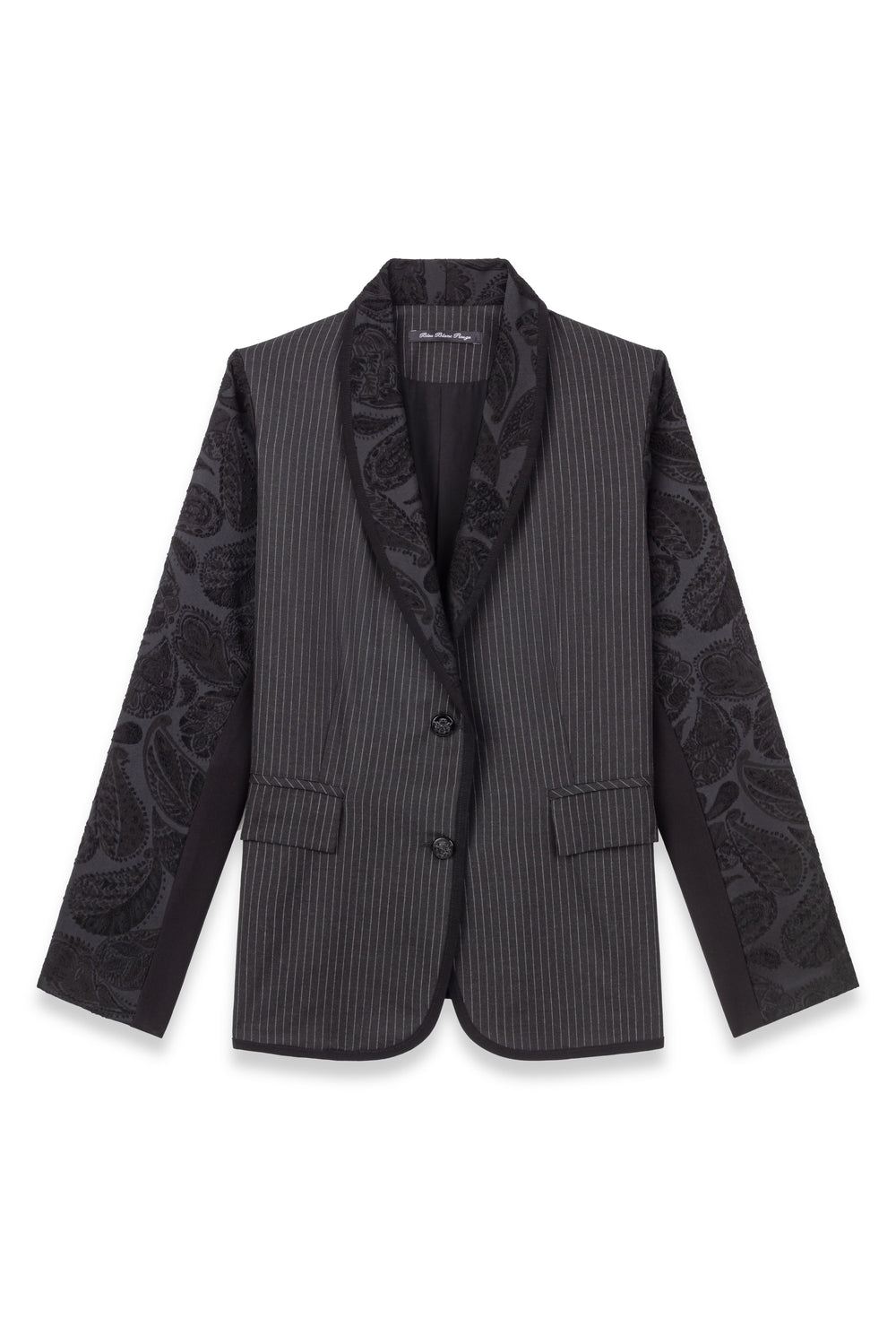 Veste de tailleur Salomé noir bi-matière 5