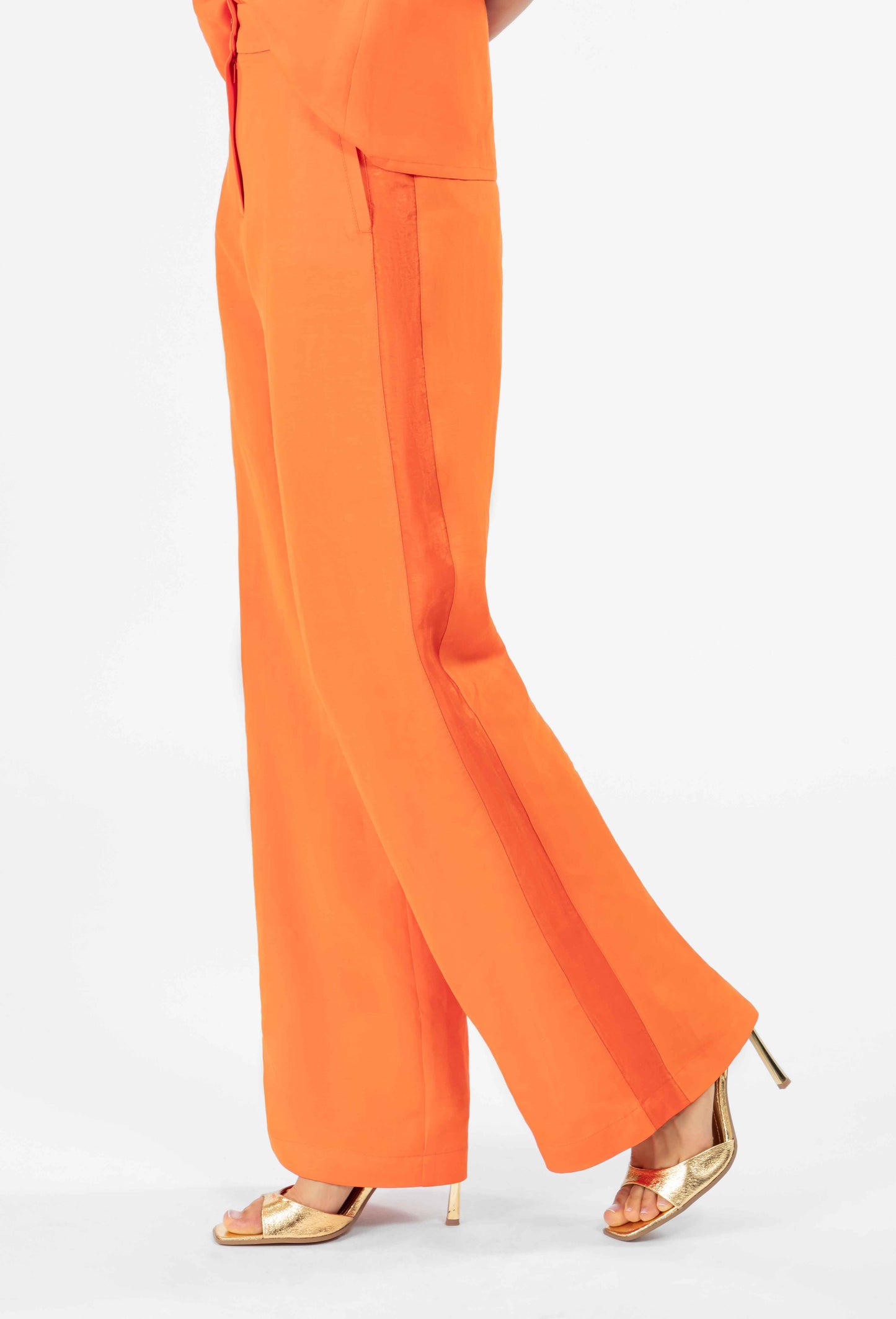 Pantalon droit Bart bi matière orange 3