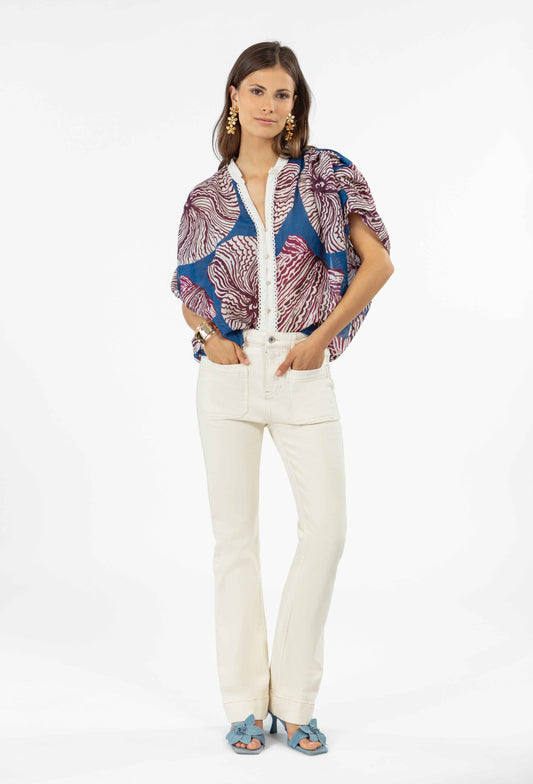 Jean flare Warren en denim écru 6