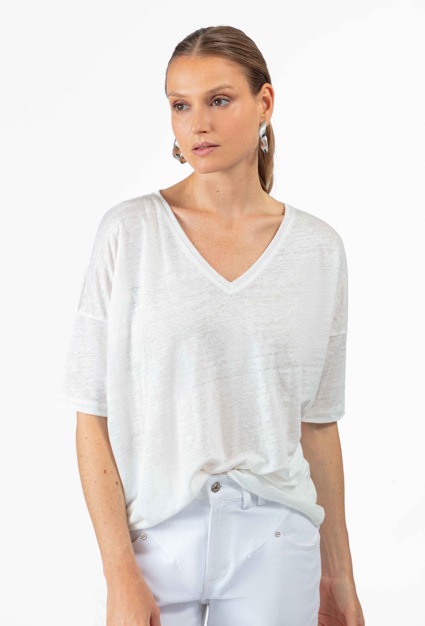 T-shirt Lazare en lin blanc 1