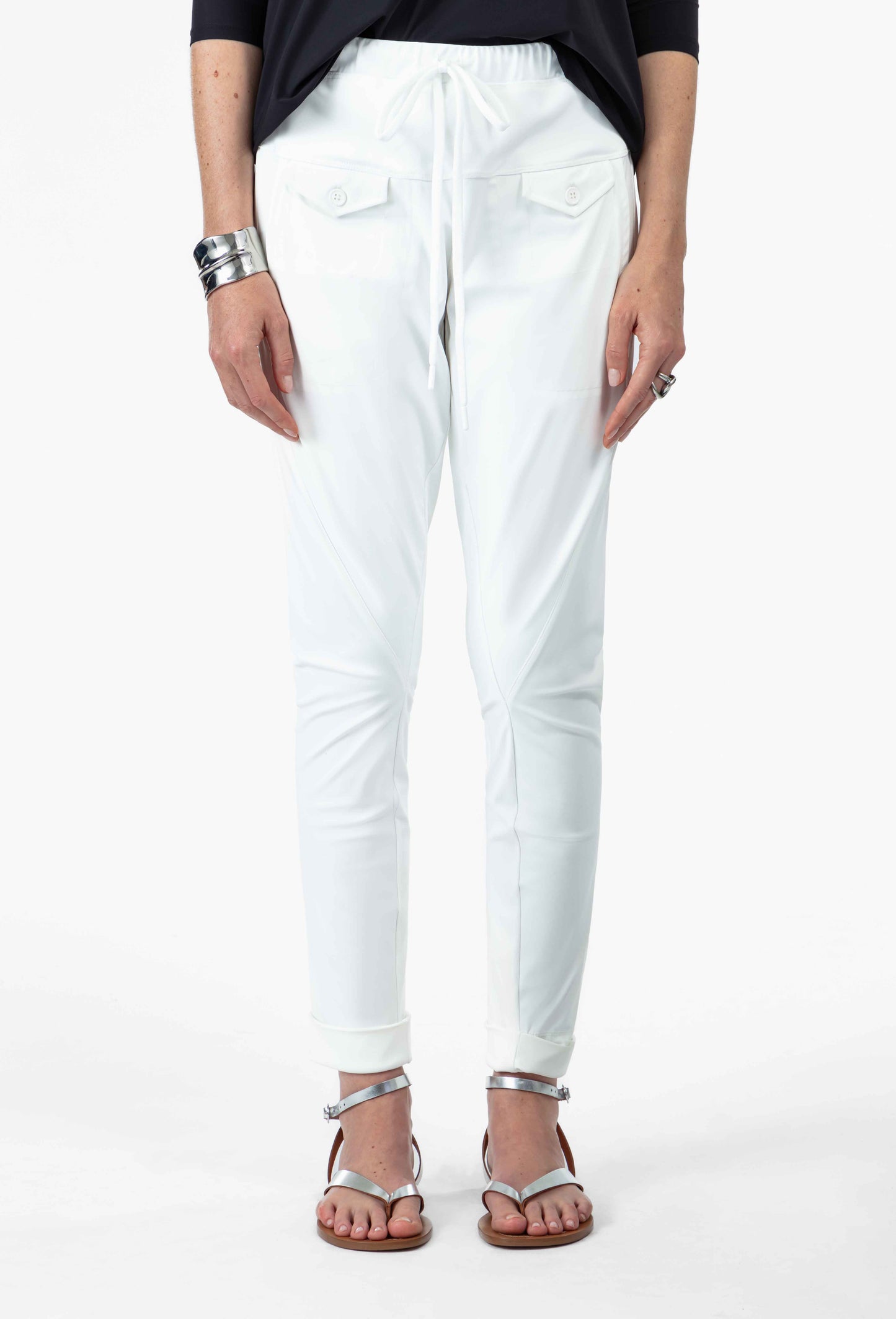 Pantalon Pop Blanc En Jersey Technique 4