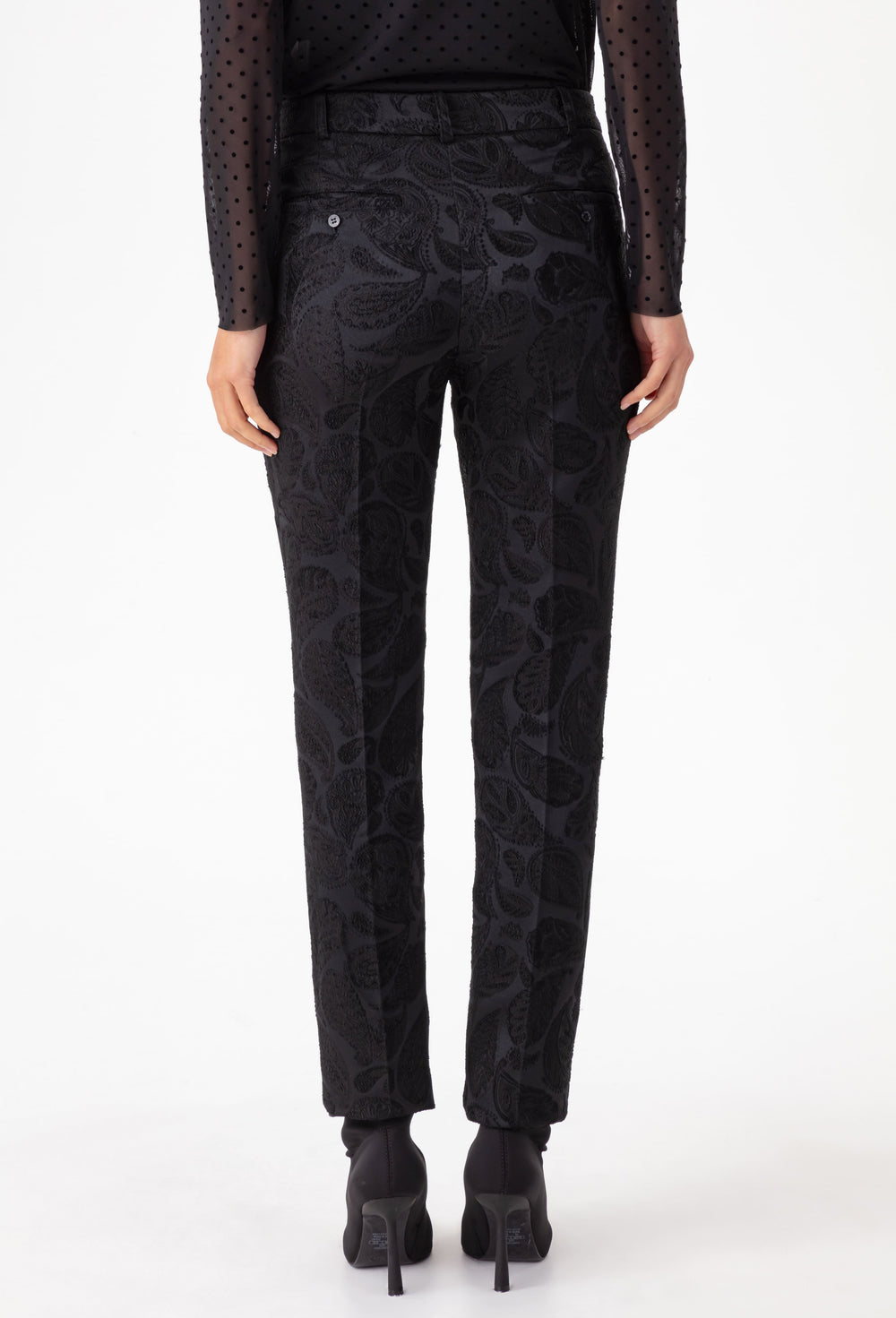 Pantalon cigarette Baker en jacquard noir 5