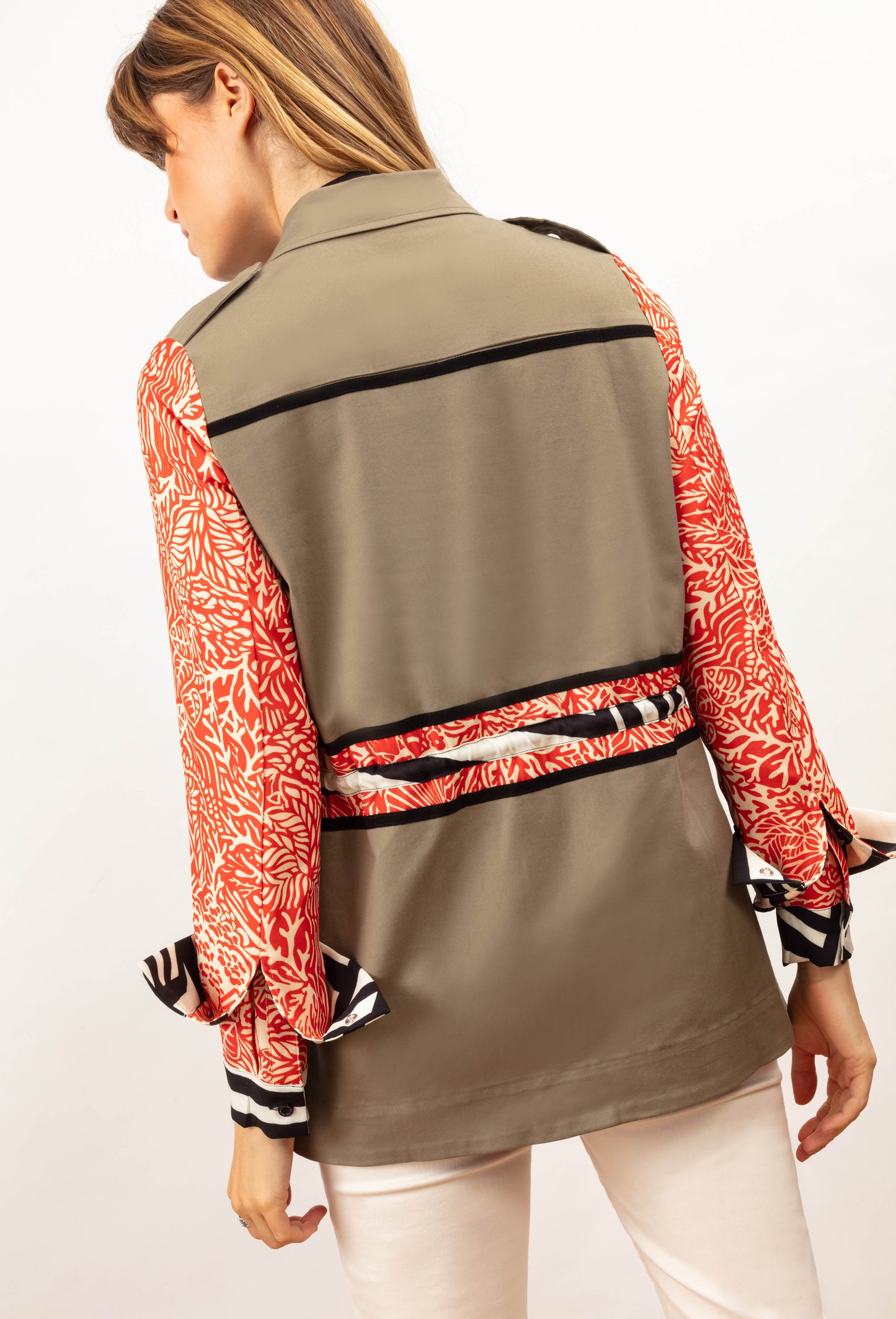 Veste Pitaya kaki en coton 4