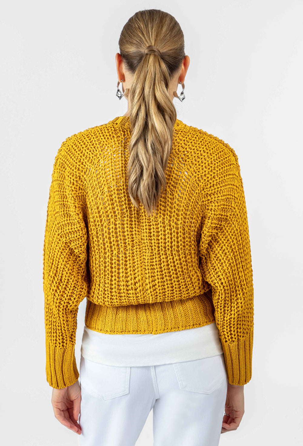 Cardigan Lona ocre 3
