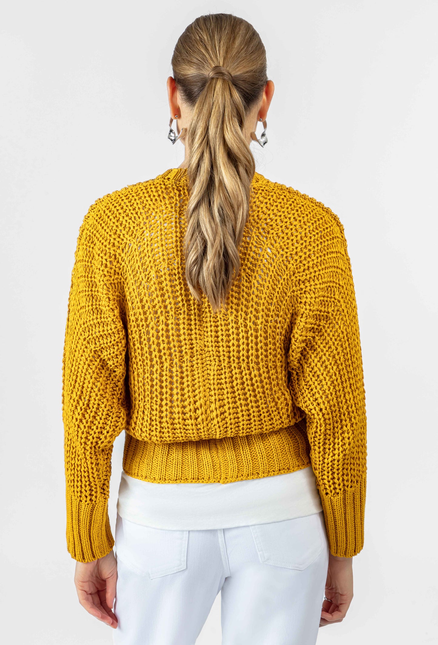 Cardigan Lona ocre 3